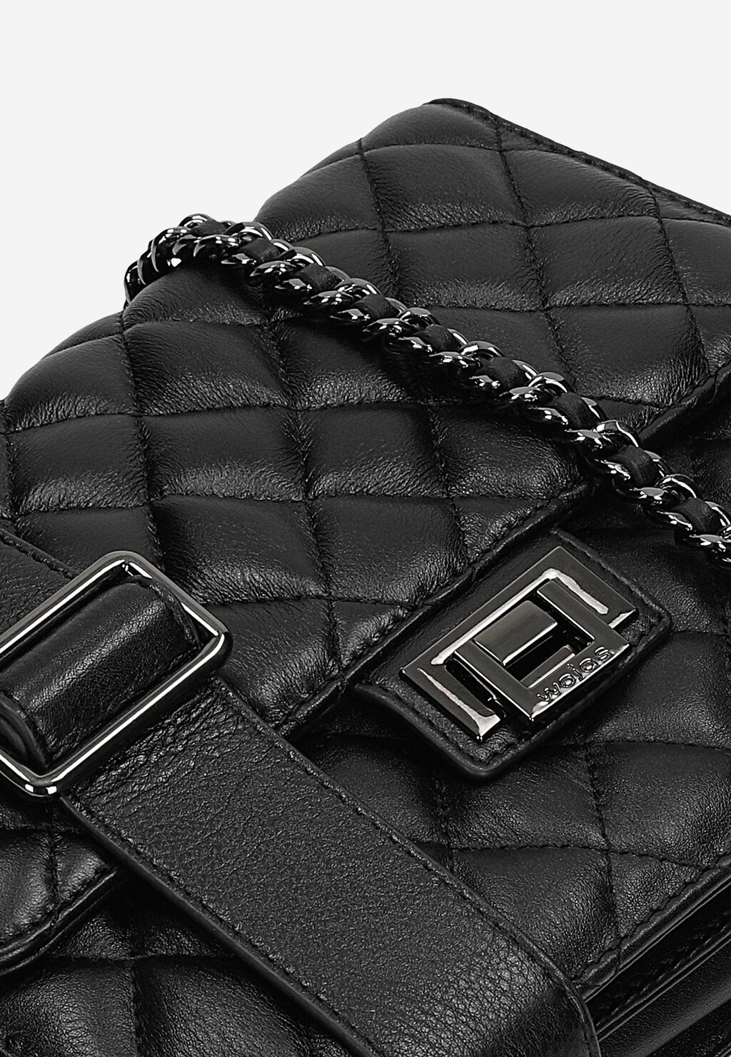 Czarna pikowana torebka wizytowa ze skóry 80460-51 Widok 8