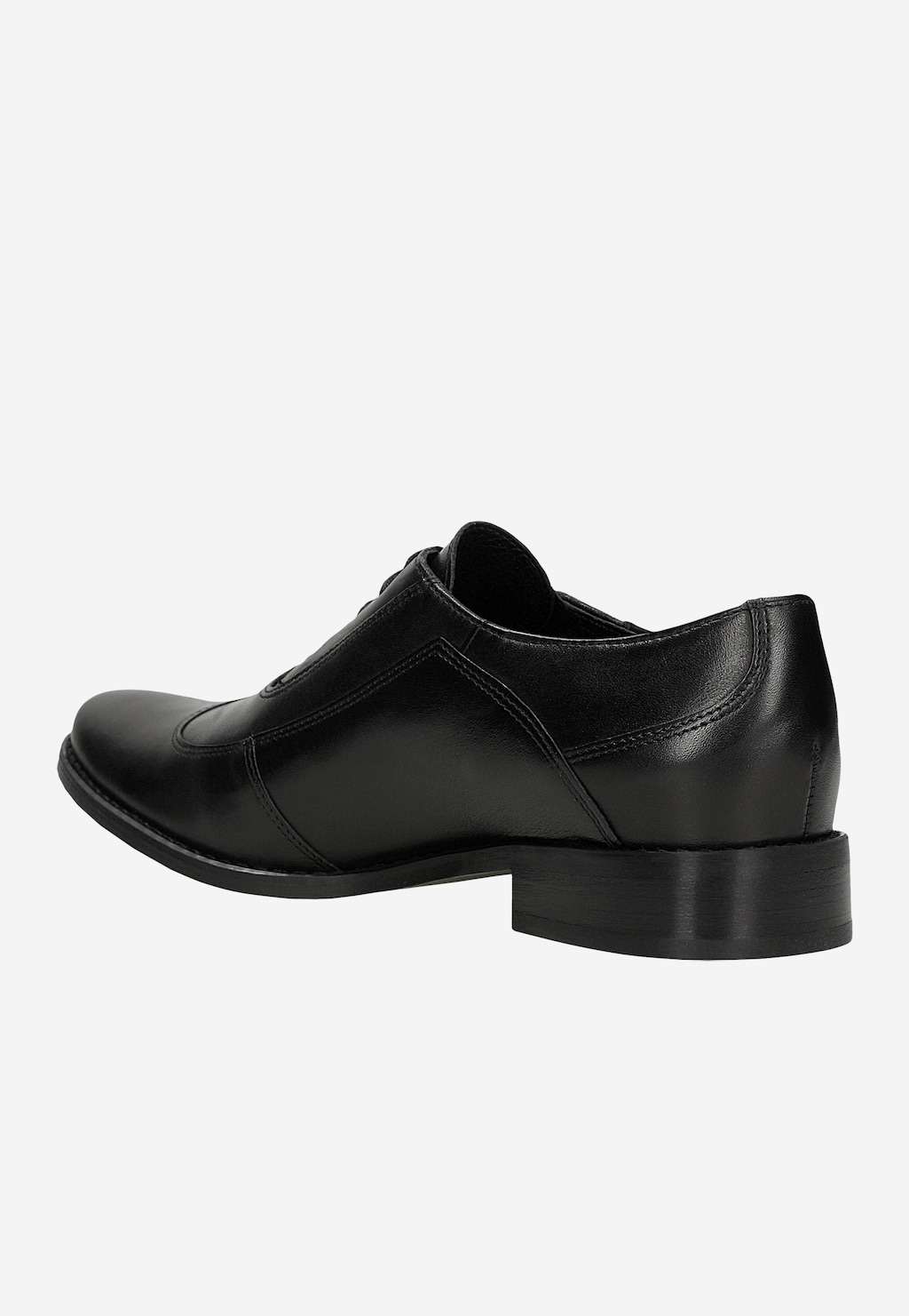 Czarne sznurowane półbuty damskie ze skóry licowej DC0842-51 Widok 3