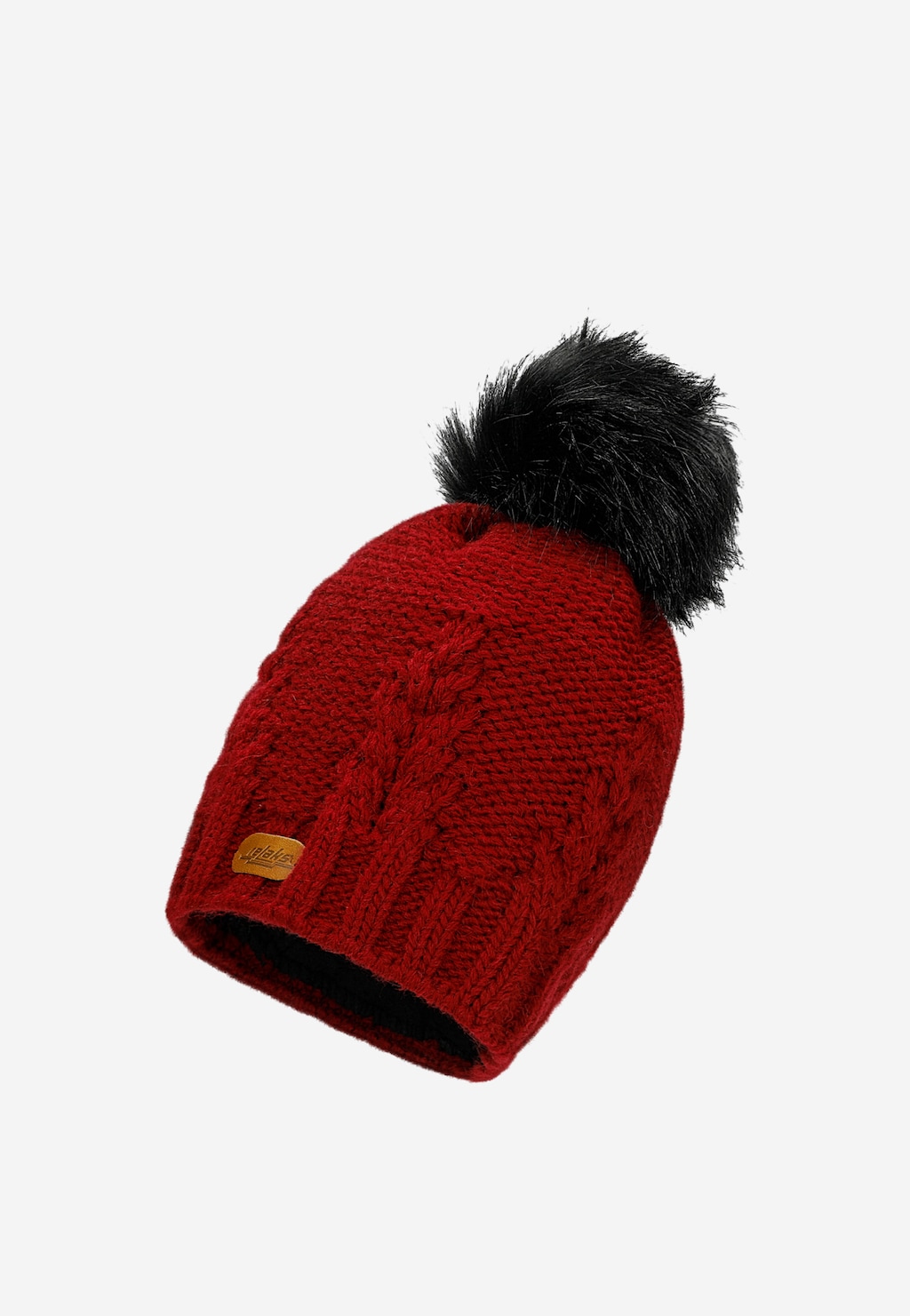 Damski zimowy zestaw RELAKS bordowa czapka z pomponem, komin i rękawiczki R96018-15 Widok 2