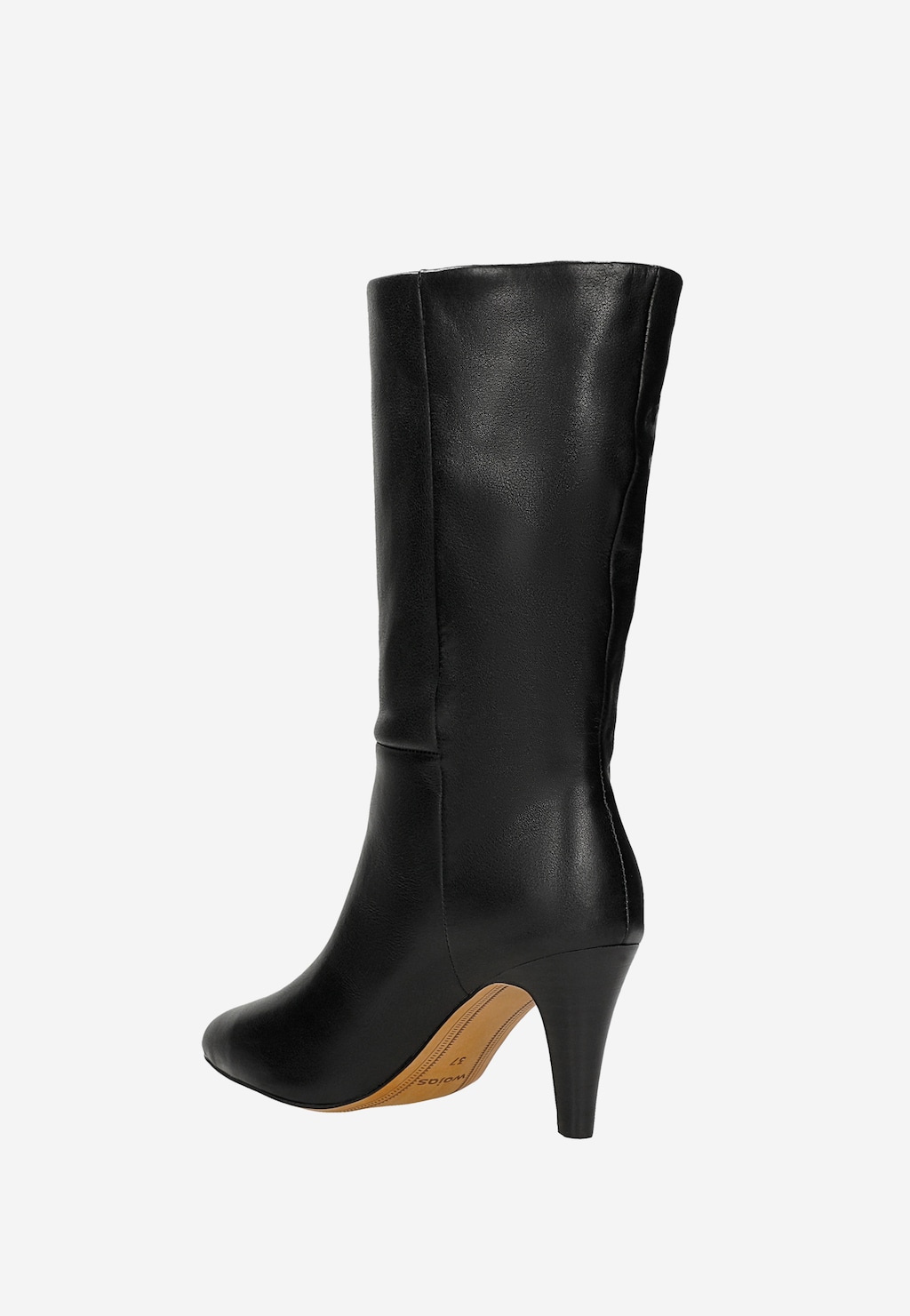 Czarne skórzane botki na szpilce 55328-51 Widok 4