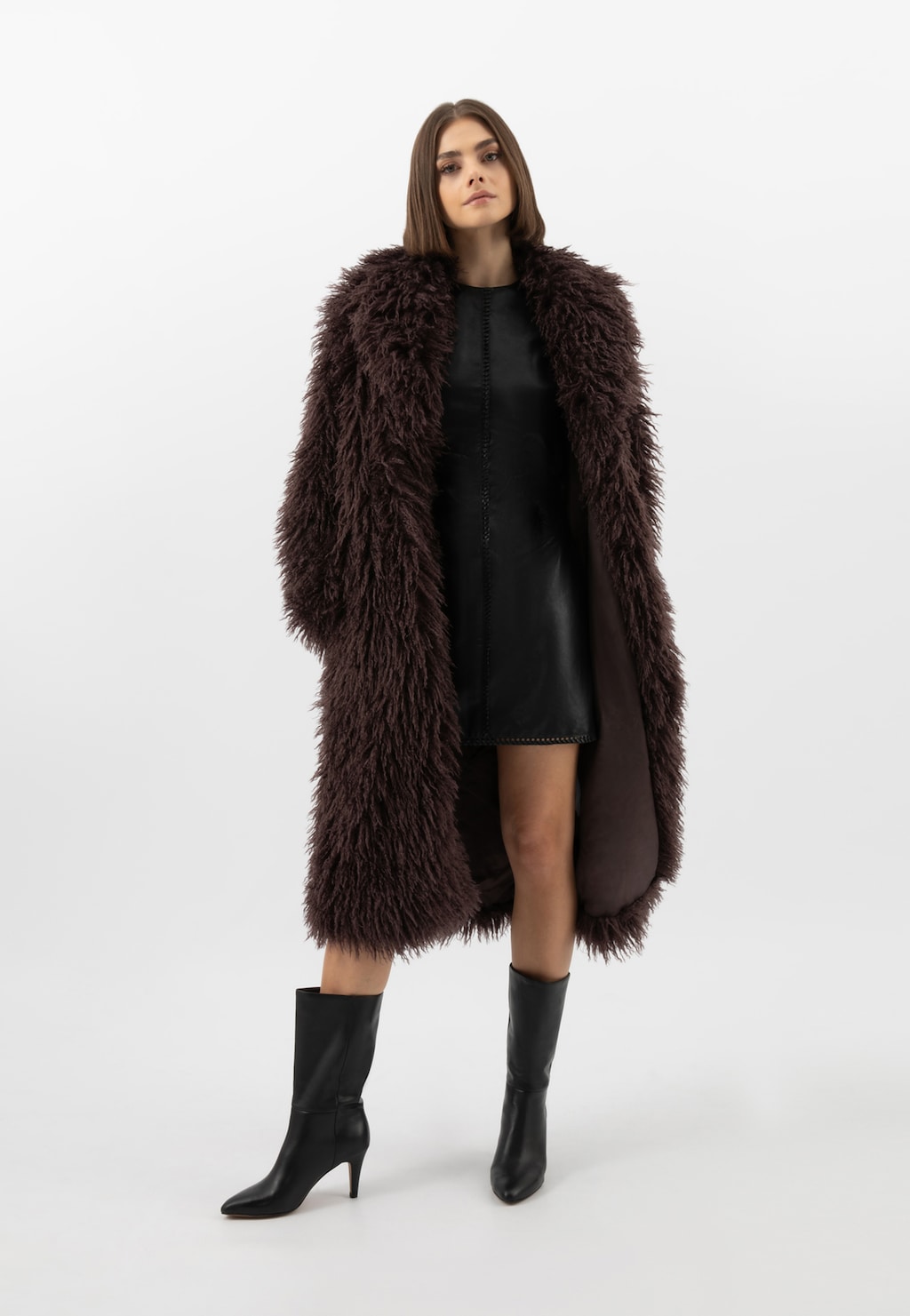 Czarne skórzane botki na szpilce 55328-51 Widok 10