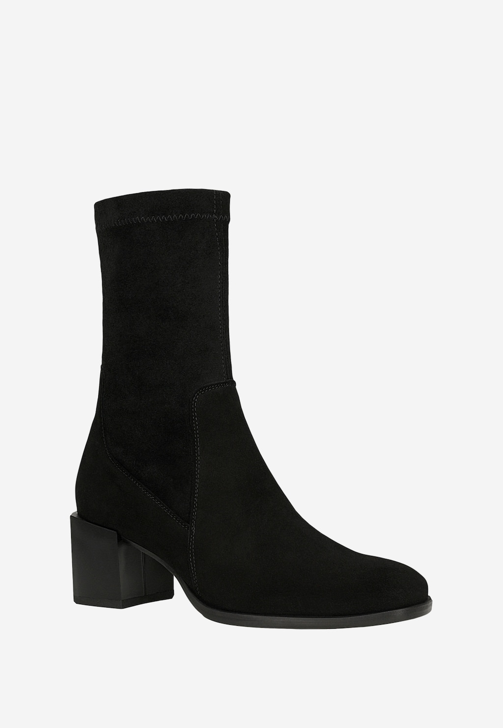 Czarne botki z dopasowaną cholewką 55318-81 Widok 3