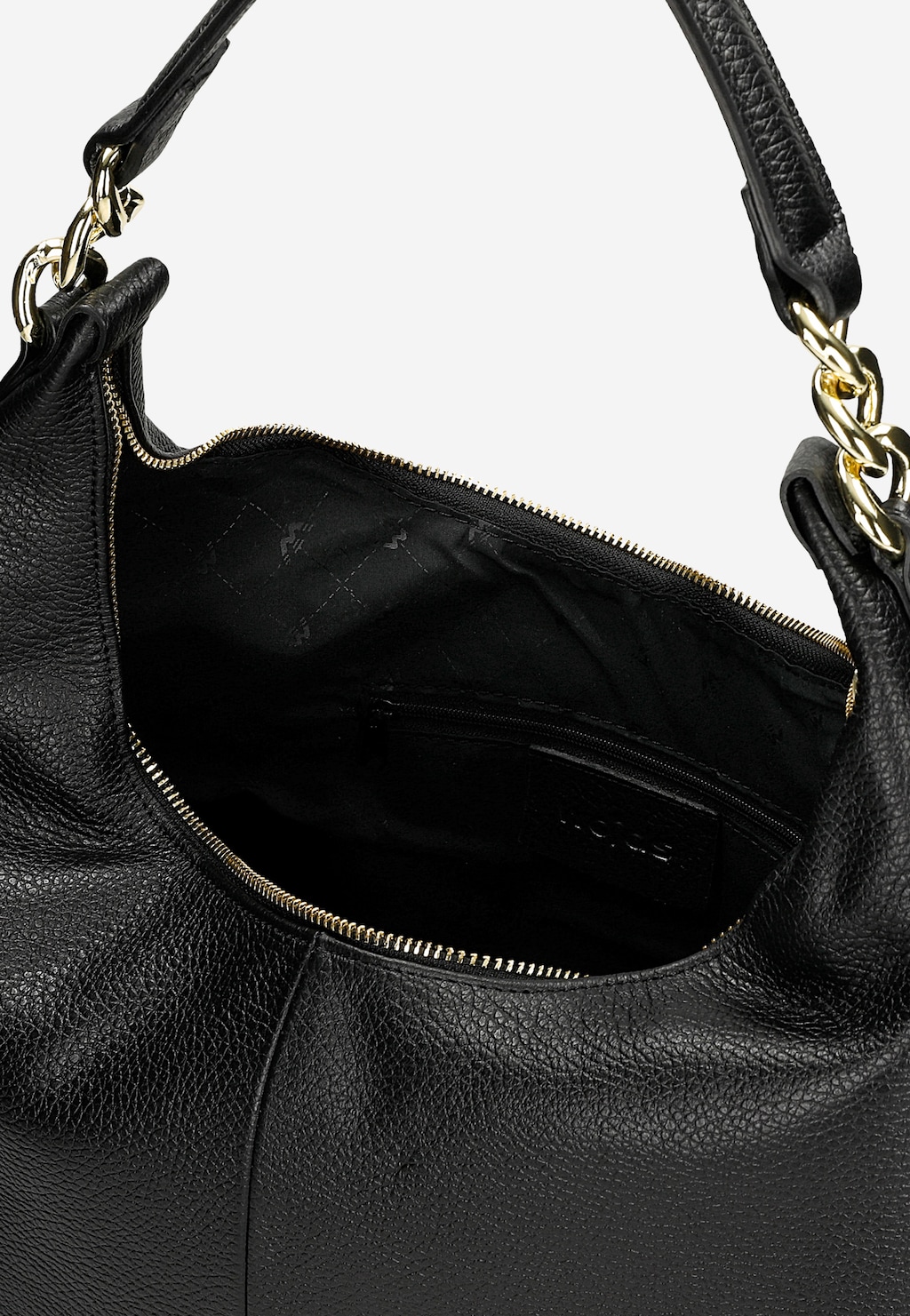 Velká černá dámská kožená kabelka 80448-51 Widok 5