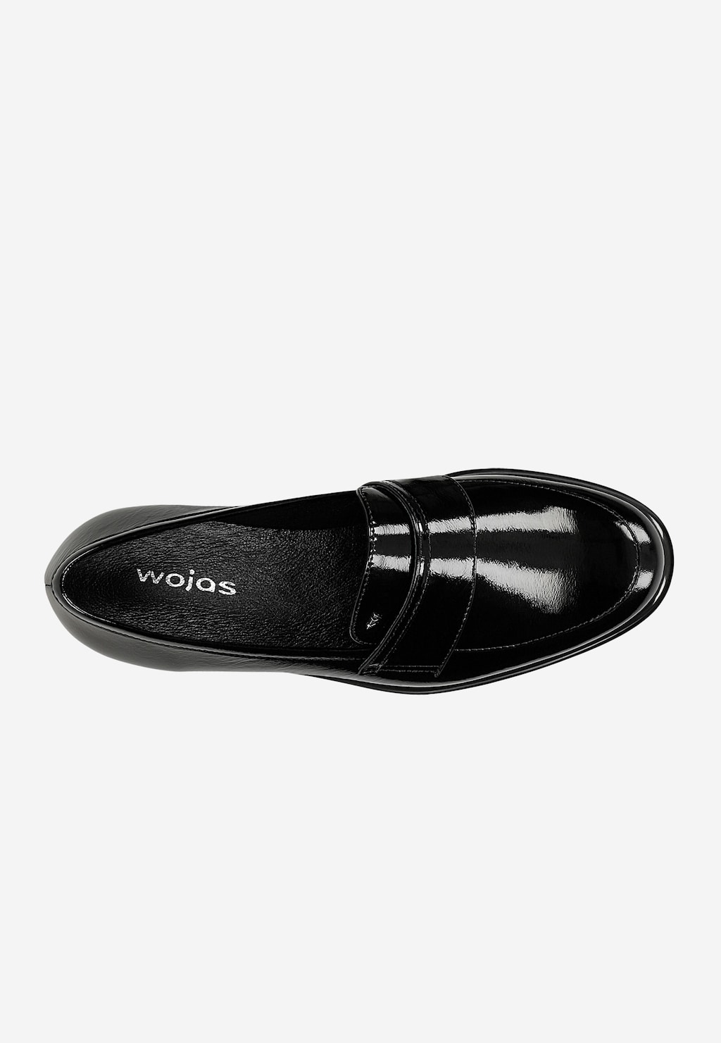Czarne klasyczne mokasyny damskie z lakierowanej skóry 46354-31 Widok 5