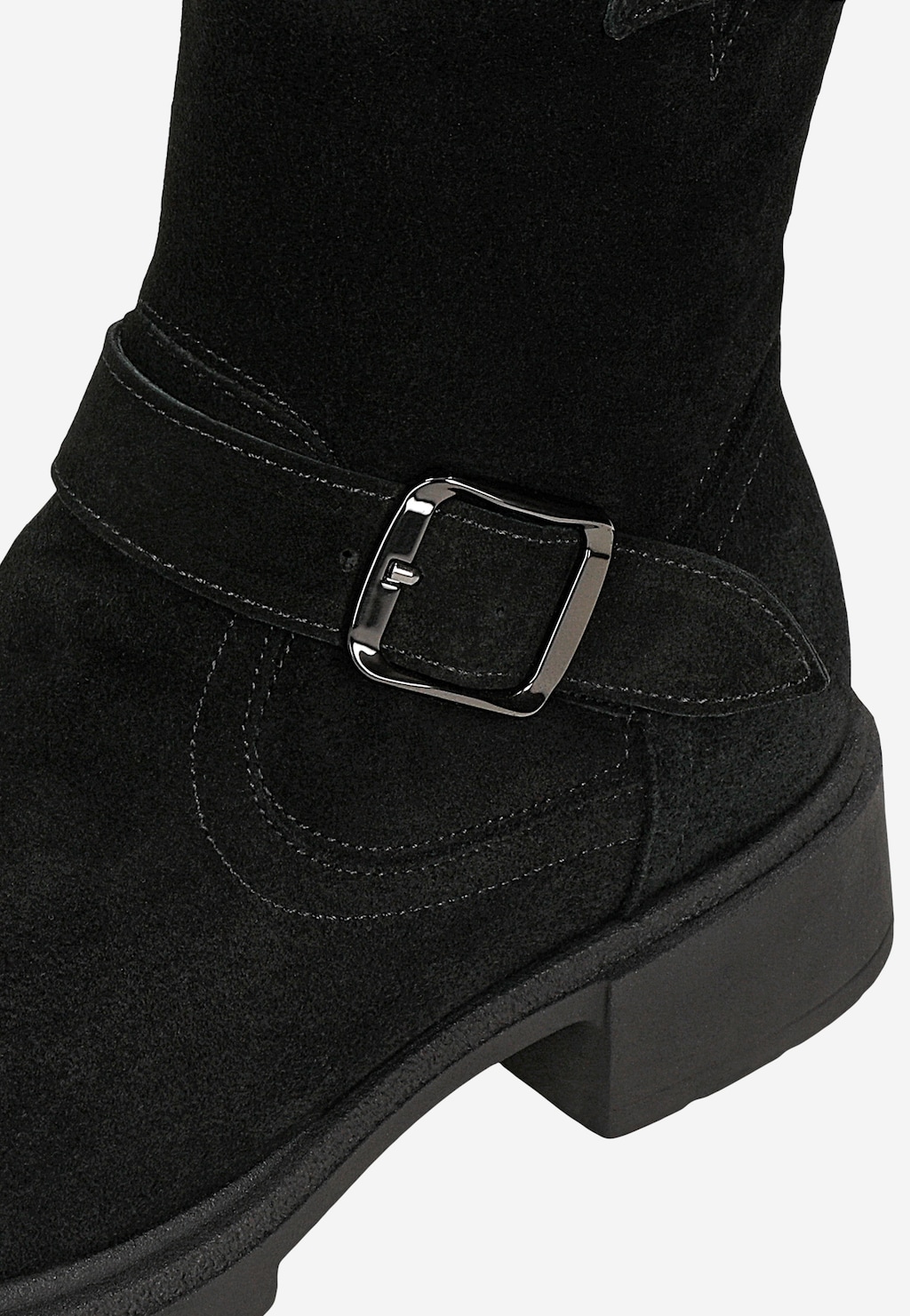 Czarne botki ocieplane dzianiną futerkową 55341-61 Widok 7