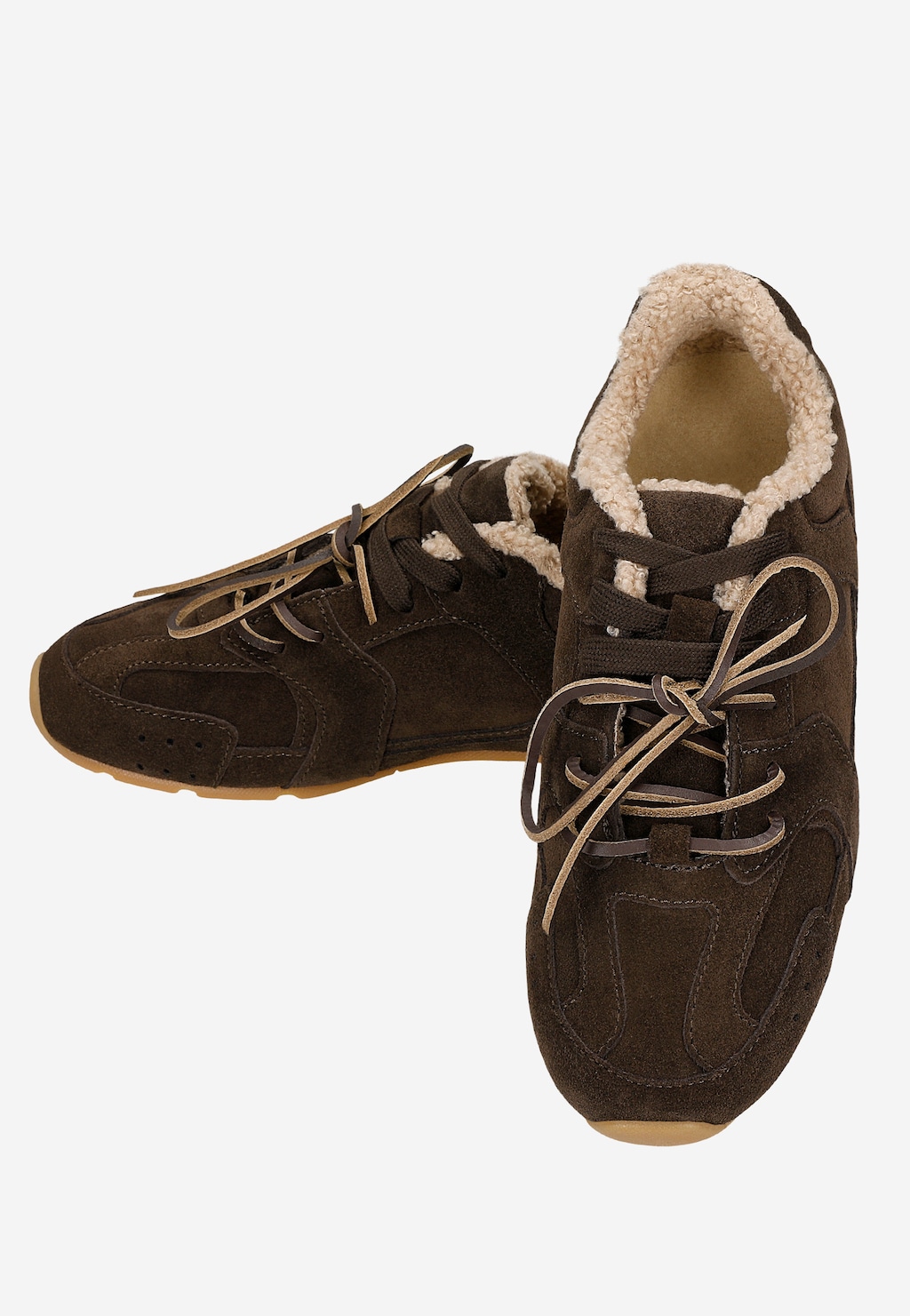 Hnědé tenisky z plyšového úpletu 46371-62 Widok 7
