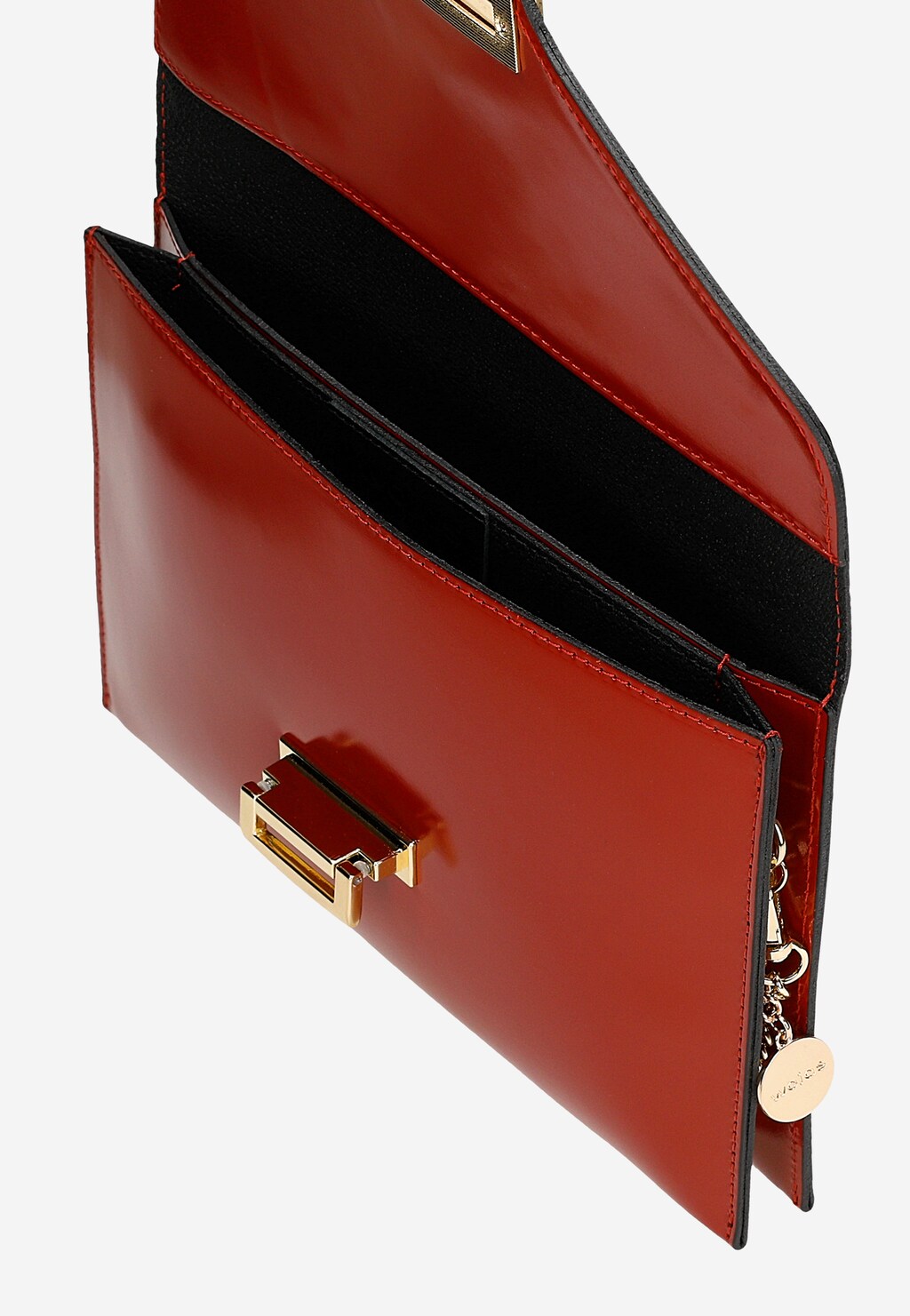 Czerwona skórzana kopertówka damska 80465-55 Widok 5