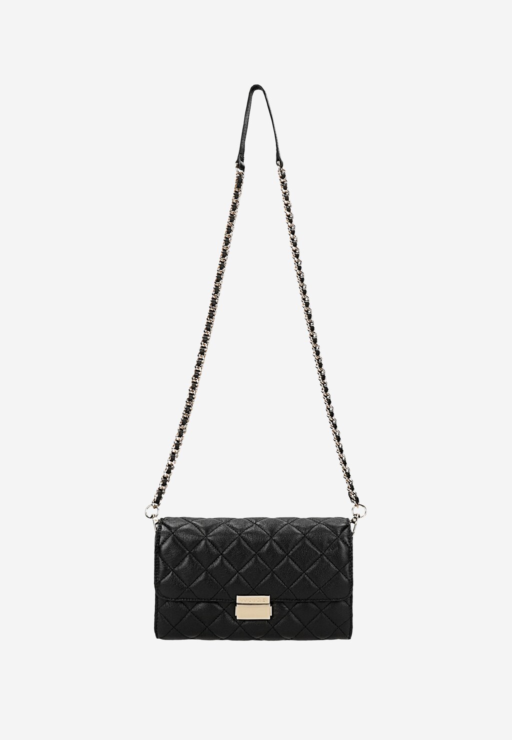 Czarna pikowana kopertówka ze skóry licowej 80459-51 Widok 4