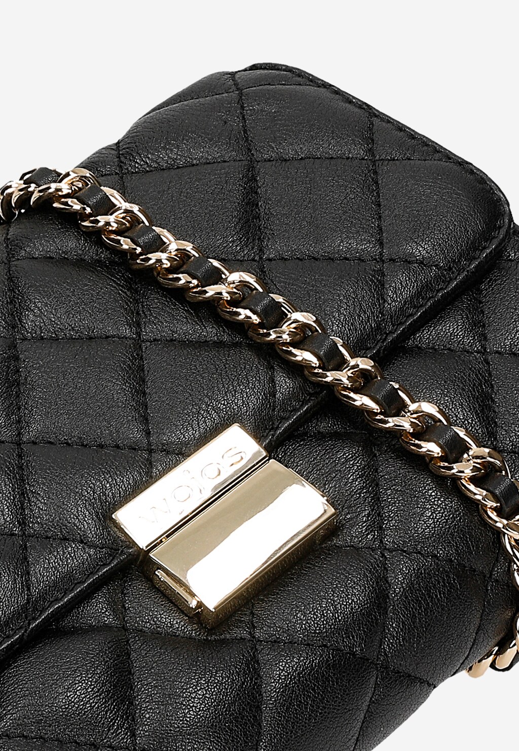 Czarna pikowana kopertówka ze skóry licowej 80459-51 Widok 6