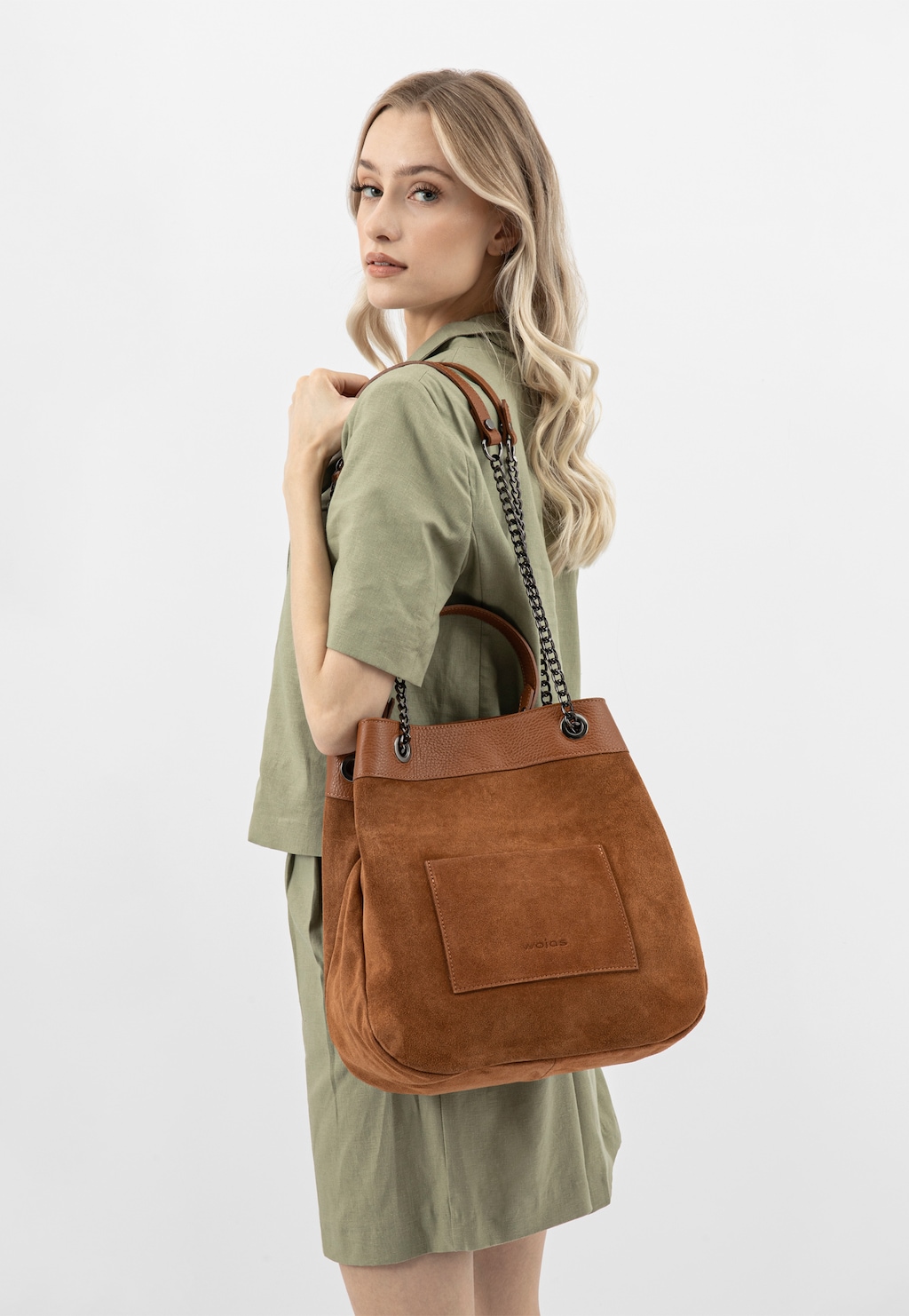 Kabelka s řetízkovým popruhem a kapsičkou s logem 8901-74 Widok 1