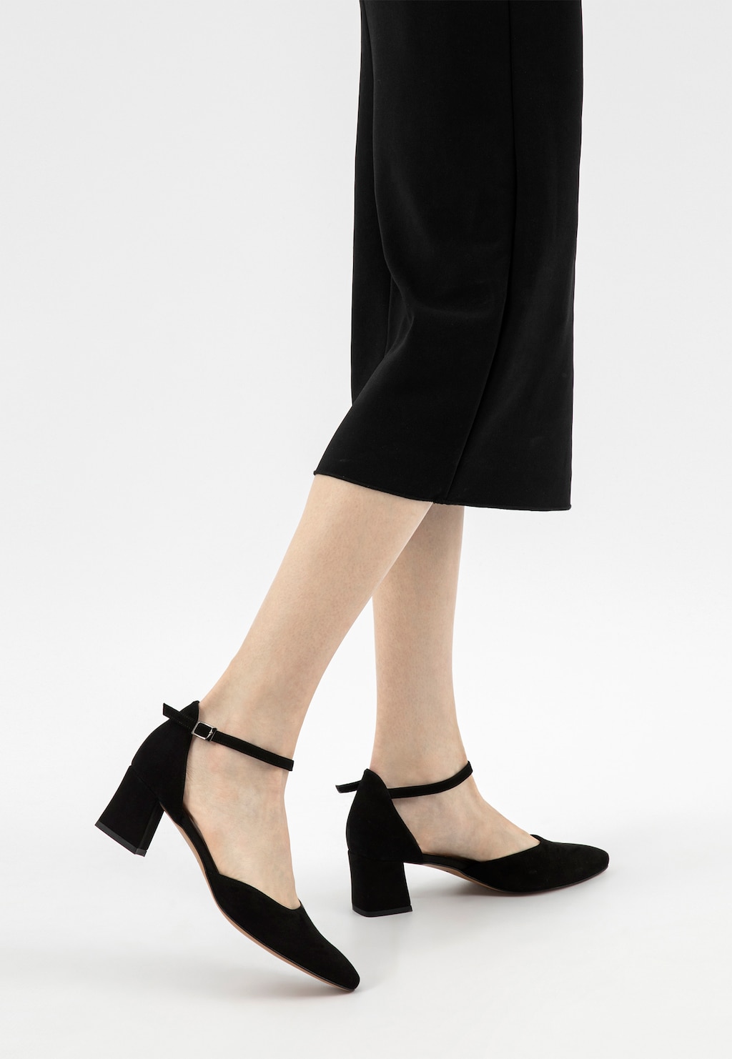 Nízke lodičky z velúrovej kože do práce aj do spoločnosti 35086-61 Widok 7