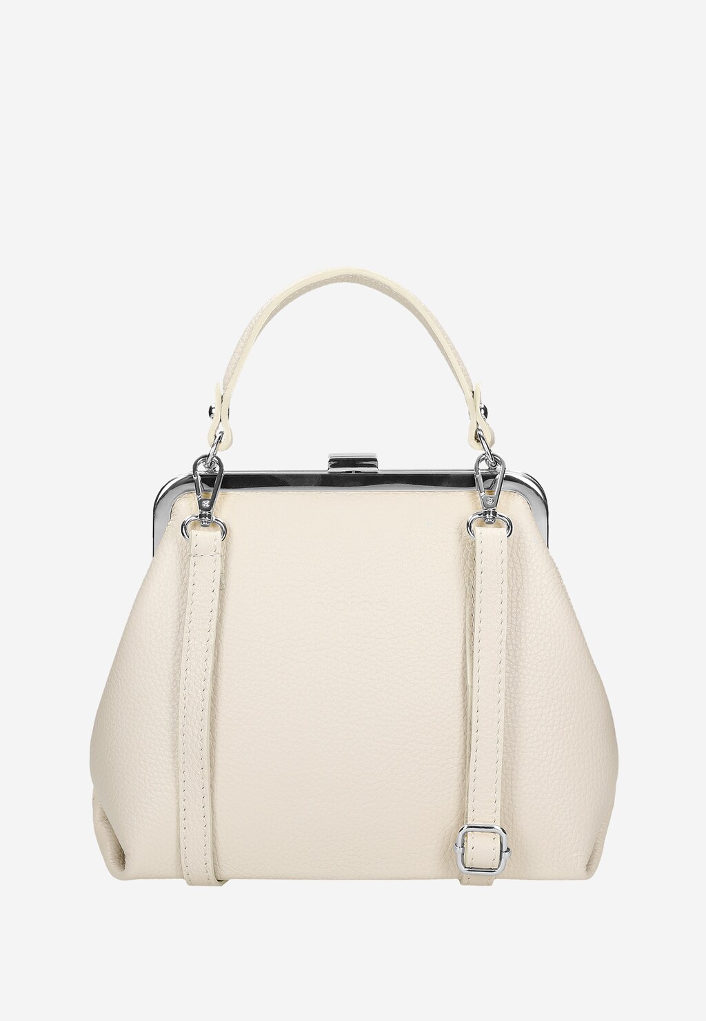 Beżowa skórzana torebka frame bag 80257-74 Widok 5