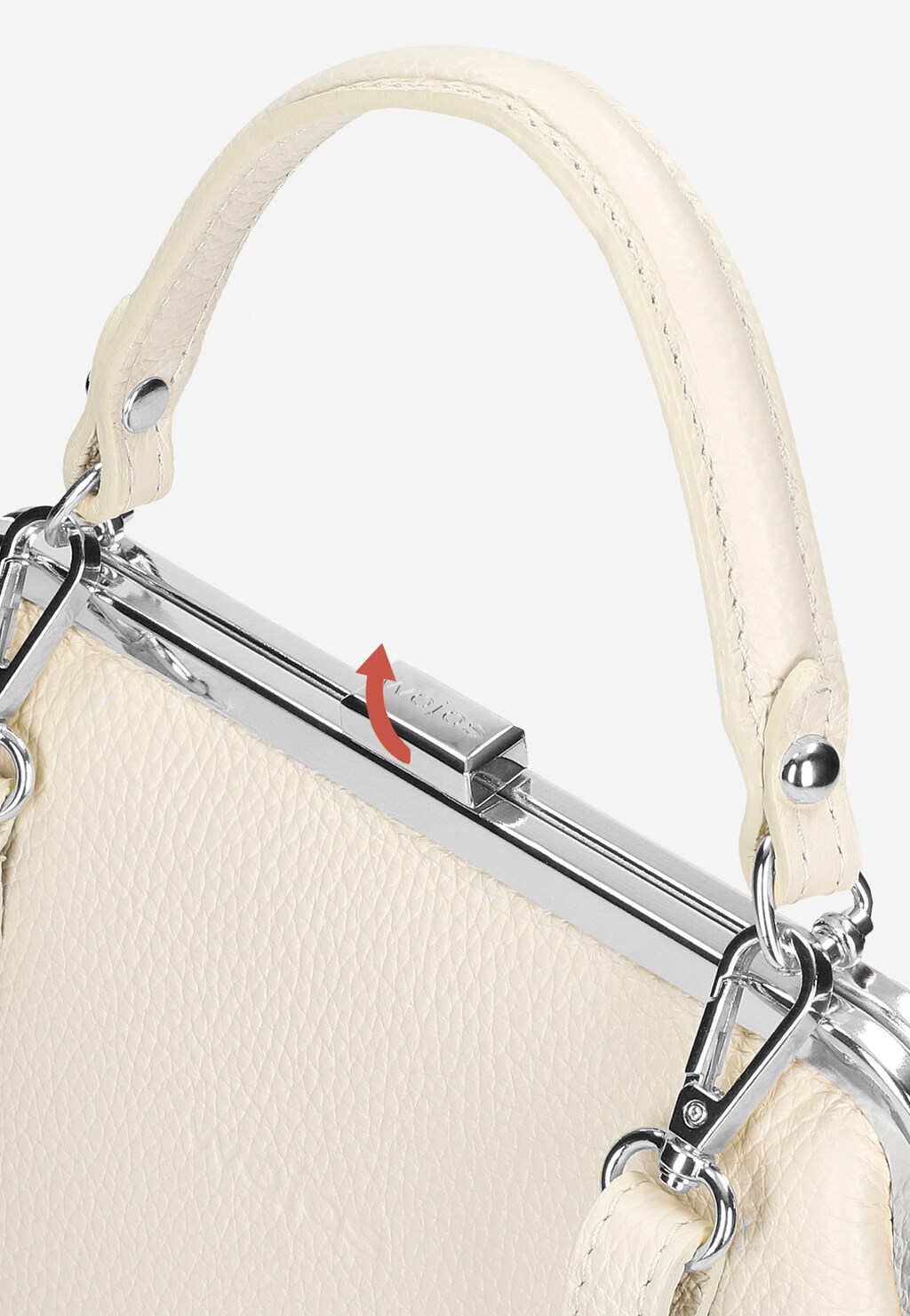 Beżowa skórzana torebka frame bag 80257-74 Widok 6