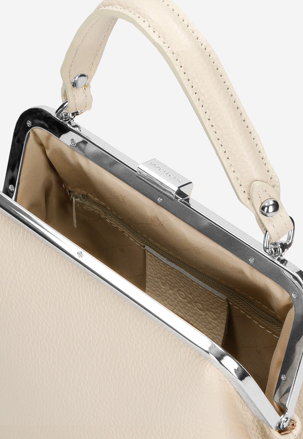 Beżowa skórzana torebka frame bag 80257-74 Widok 7