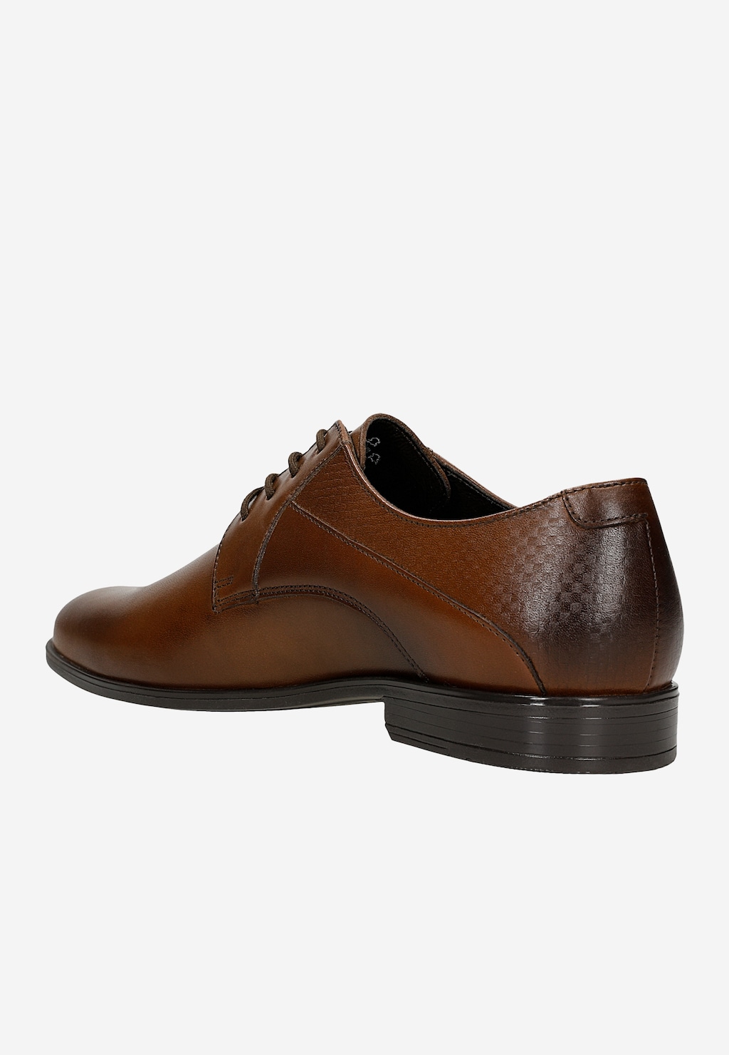 Brązowe skórzane półbuty męskie 10285-53 Widok 3