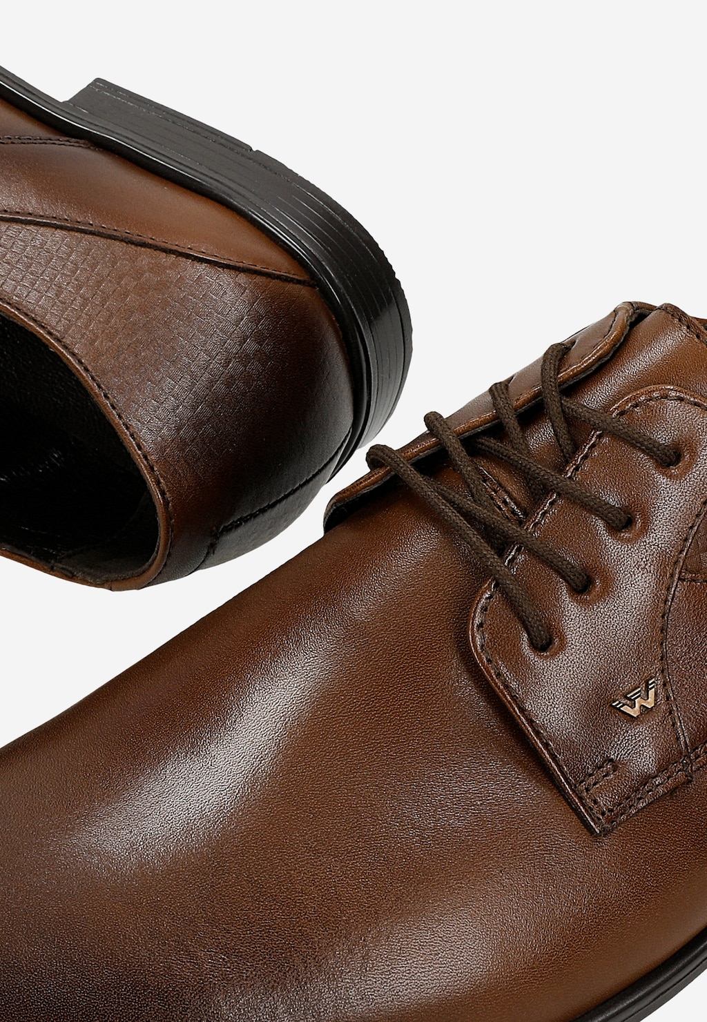 Brązowe skórzane półbuty męskie 10285-53 Widok 6
