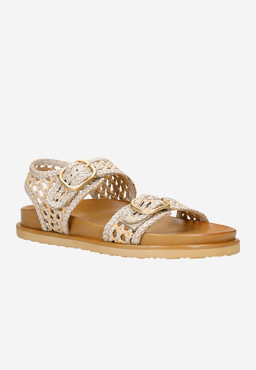 Beżowe ażurowe sandały damskie 76242-84 Widok 3