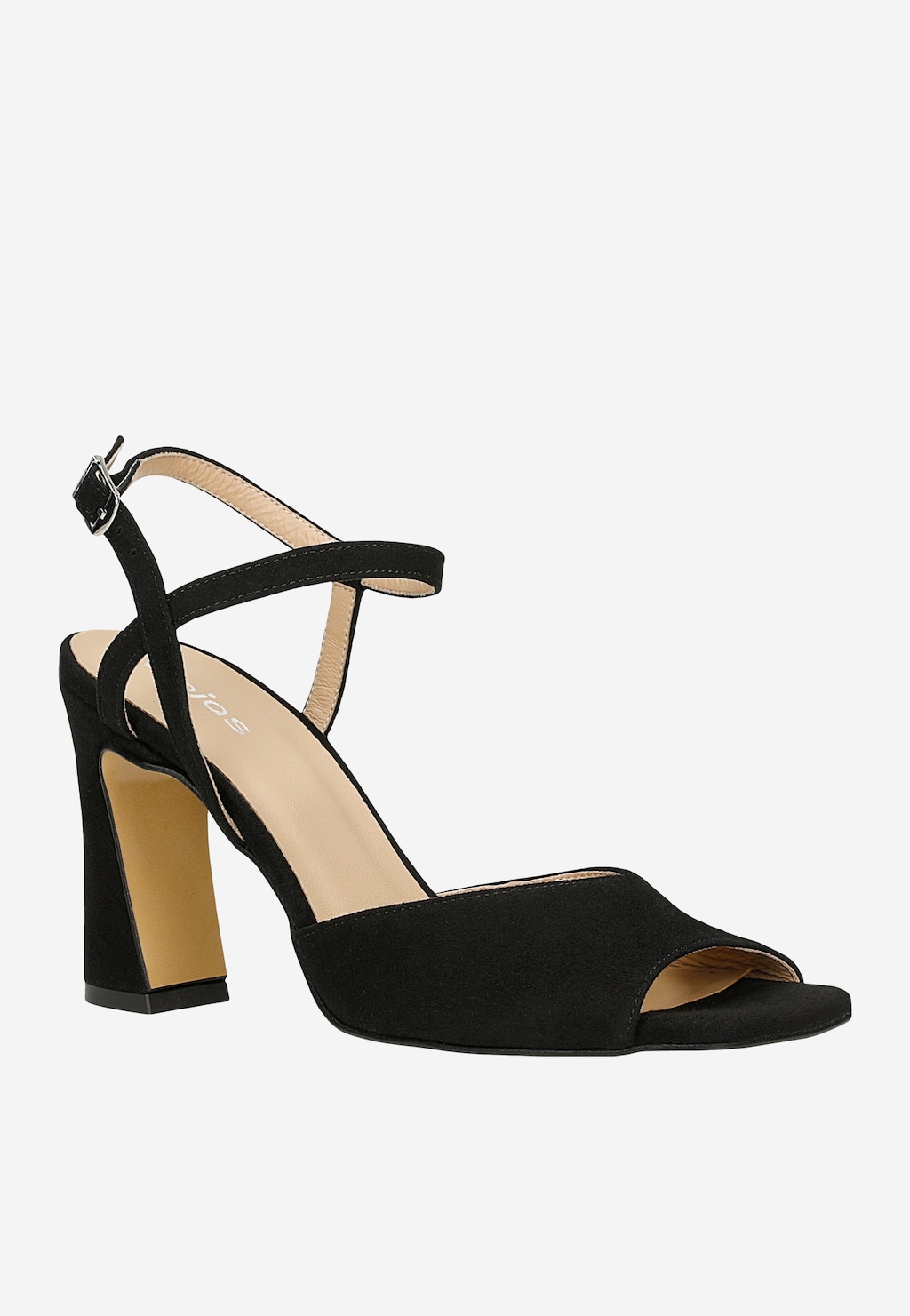 Černé dámské sandály na vysokém podpatku 76179-61 Widok 3