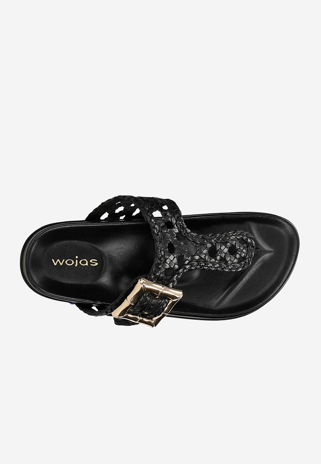 Černé průhledné dámské žabky se zlatou přezkou 74160-51 Widok 5