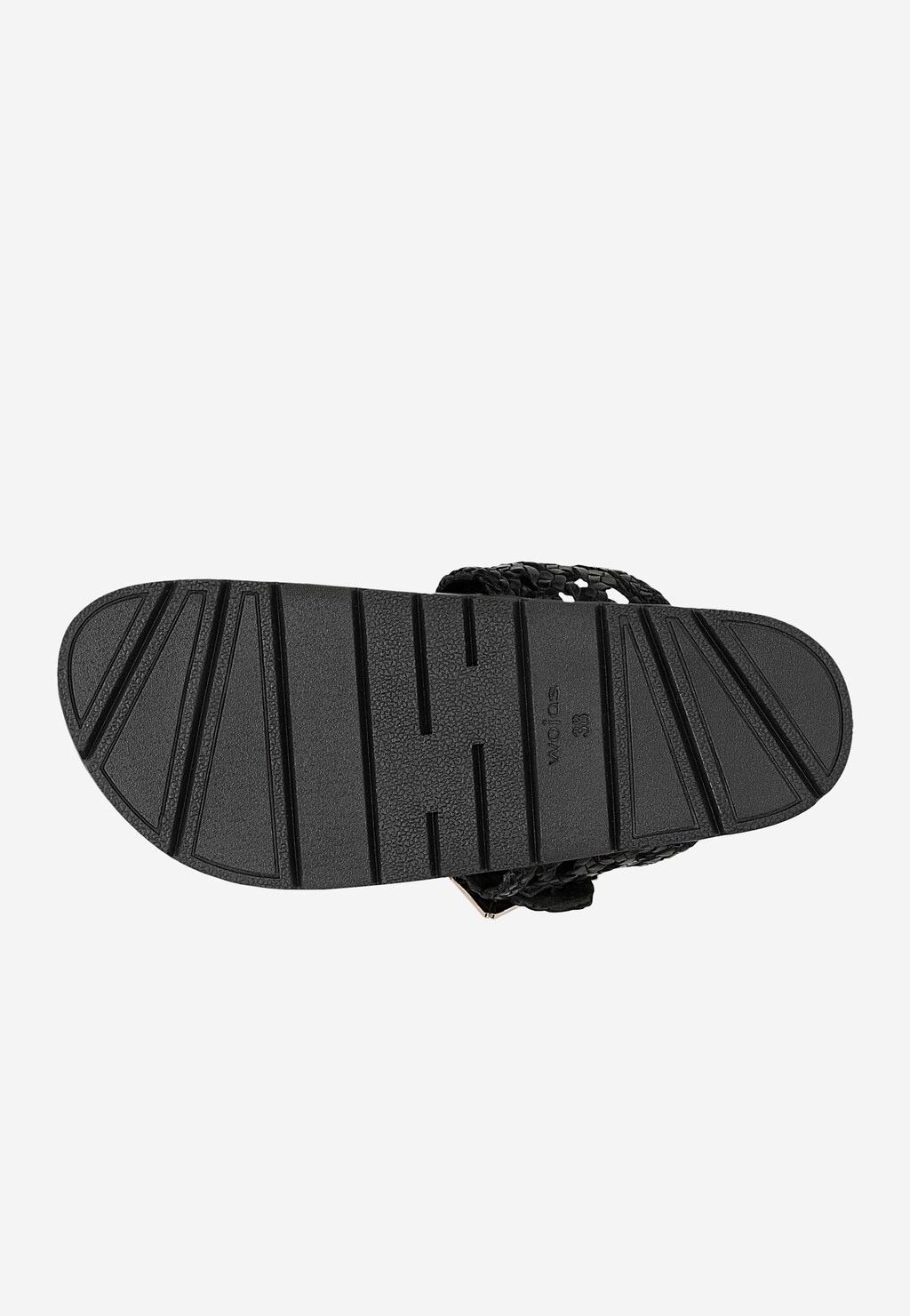 Černé průhledné dámské žabky se zlatou přezkou 74160-51 Widok 6