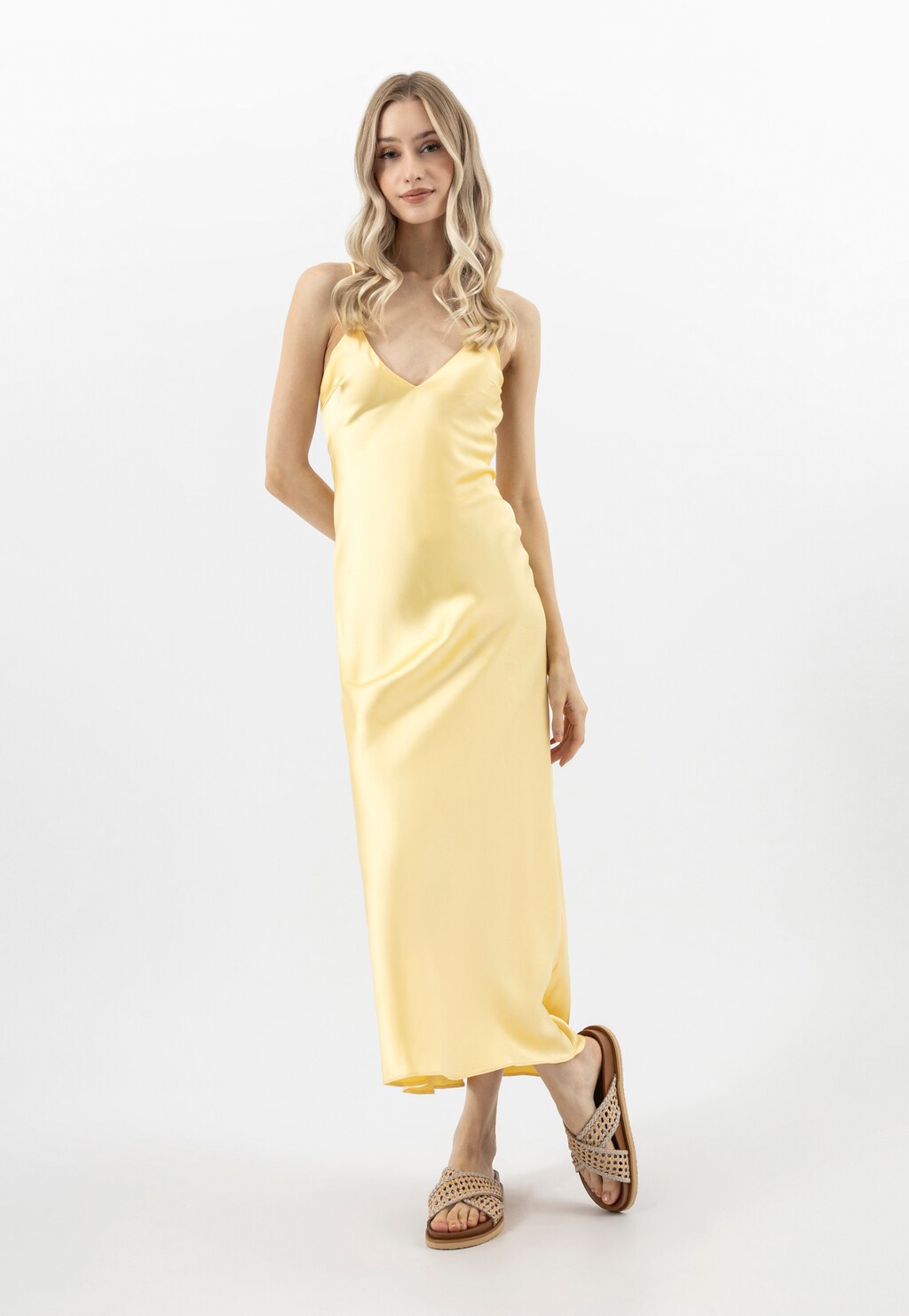 Béžové pletené pantofle pro ženy 74156-84 Widok 10