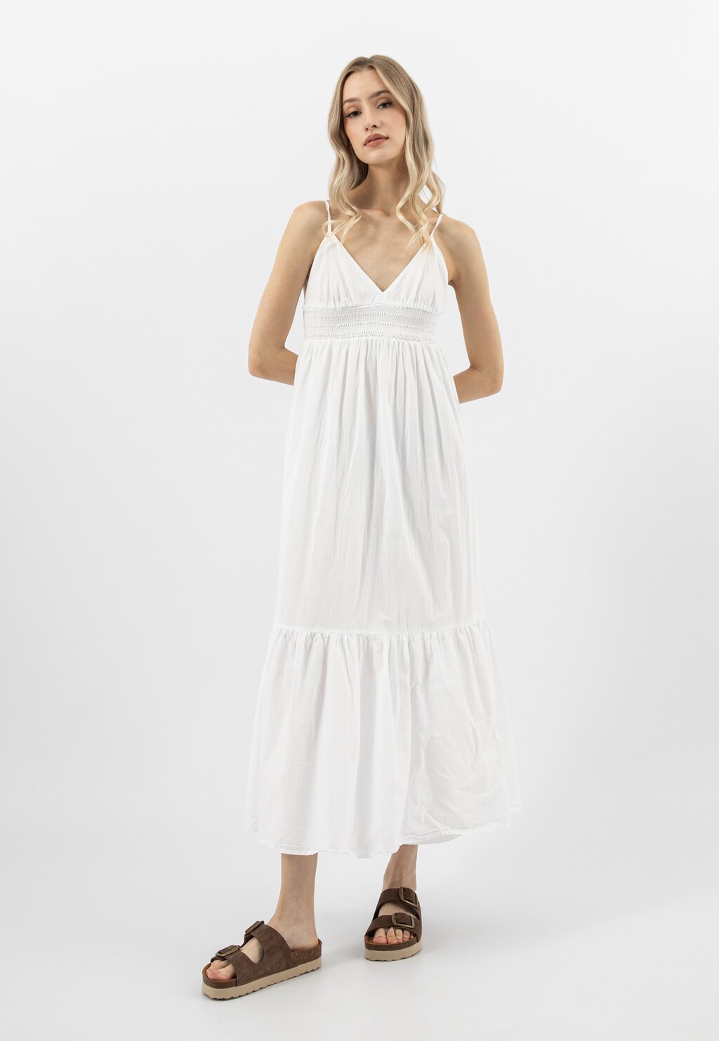 Hnedé šľapky na korkovej platforme 74147-62 Widok 10