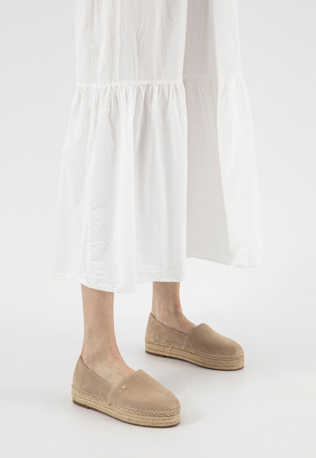 Beżowe espadryle damskie na platformie 46324-64 Widok 7