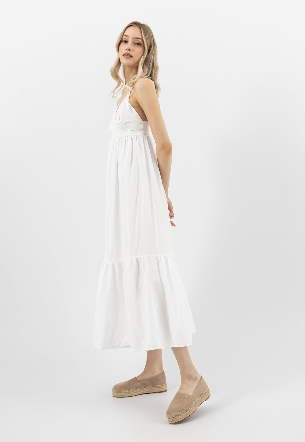 Beżowe espadryle damskie na platformie 46324-64 Widok 1