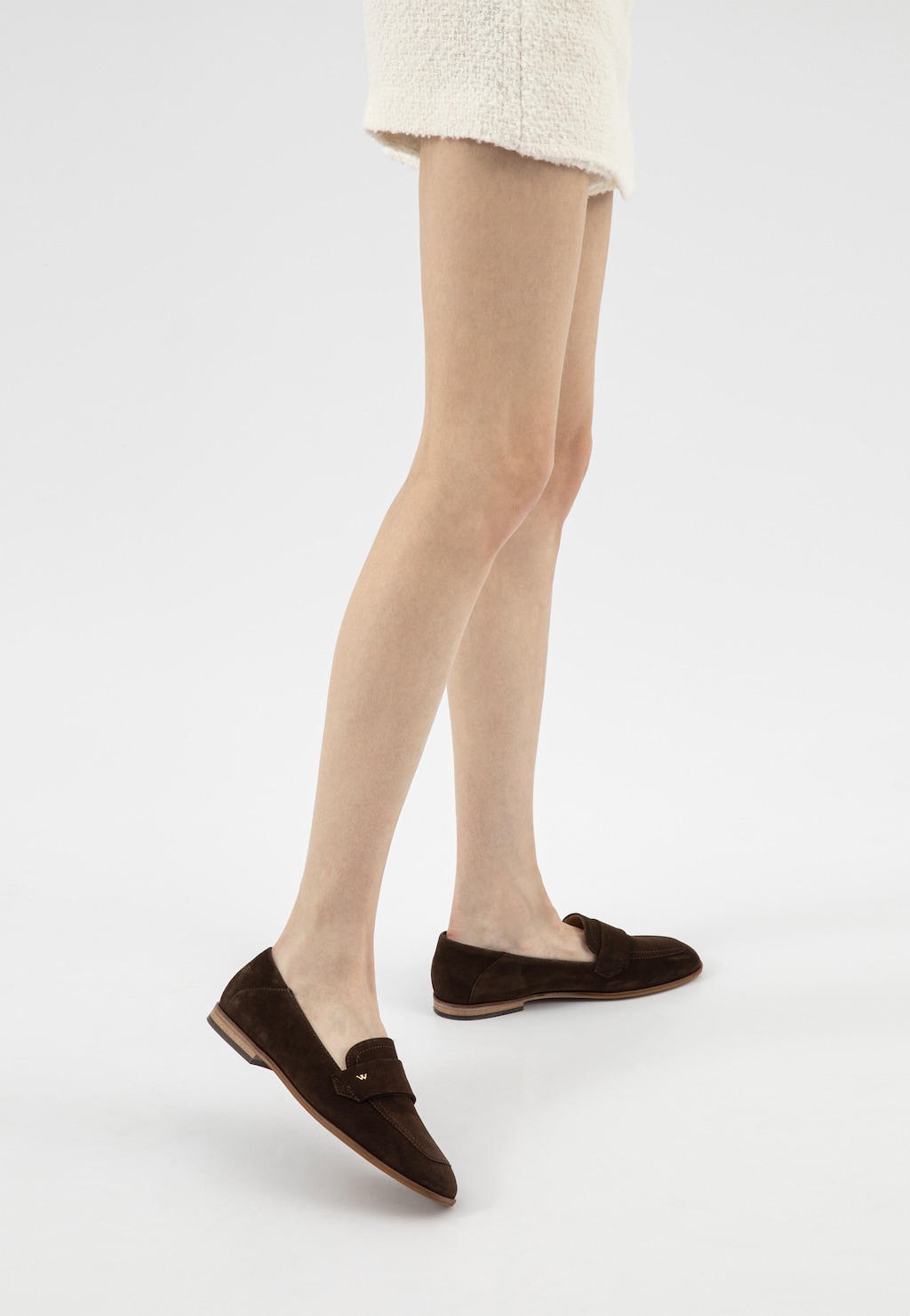 Hnědé dámské mokasíny z velurové kůže 46298-62 Widok 8