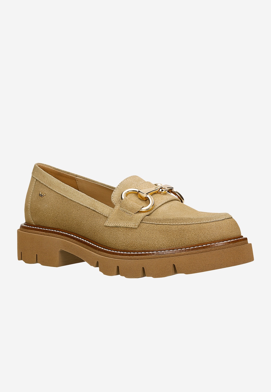 Béžové masívne dámske mokasíny s prepážkou 46264-64 Widok 3