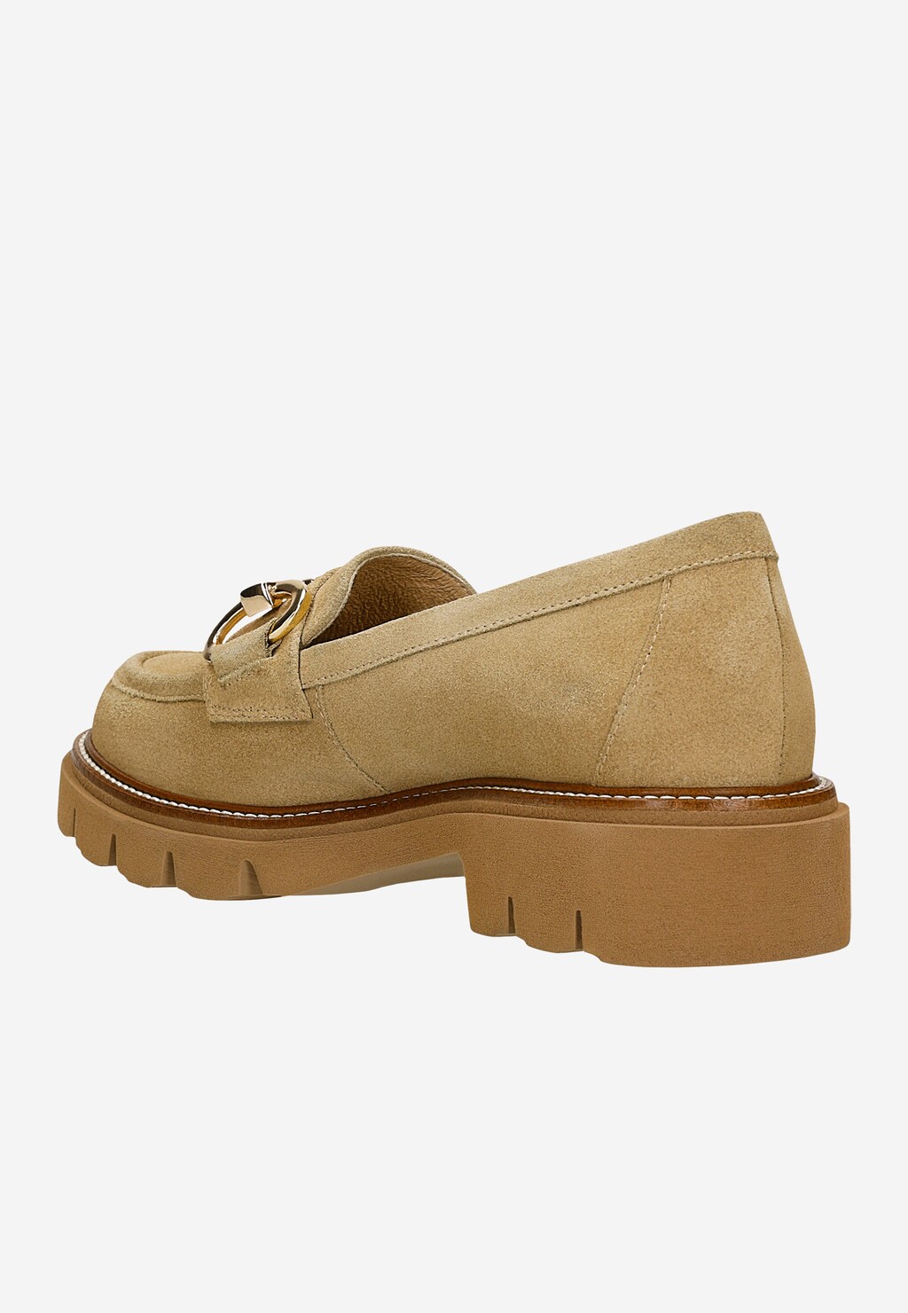Béžové masívne dámske mokasíny s prepážkou 46264-64 Widok 4