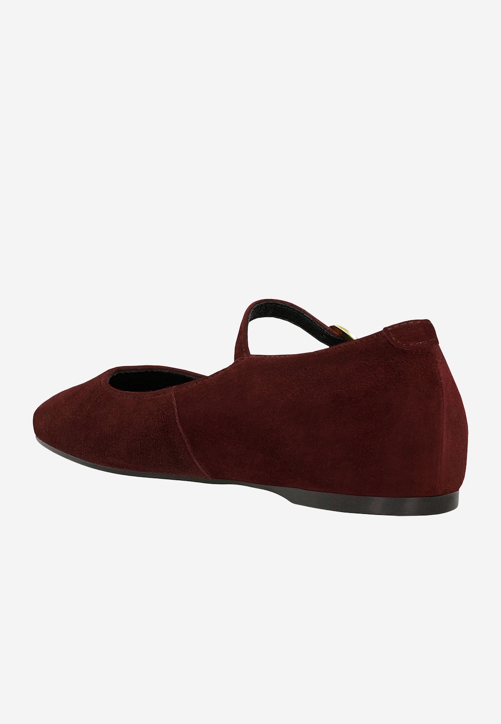 Bordowe baleriny damskie z paskiem i ozdobną klamrą 44068-66 Widok 4