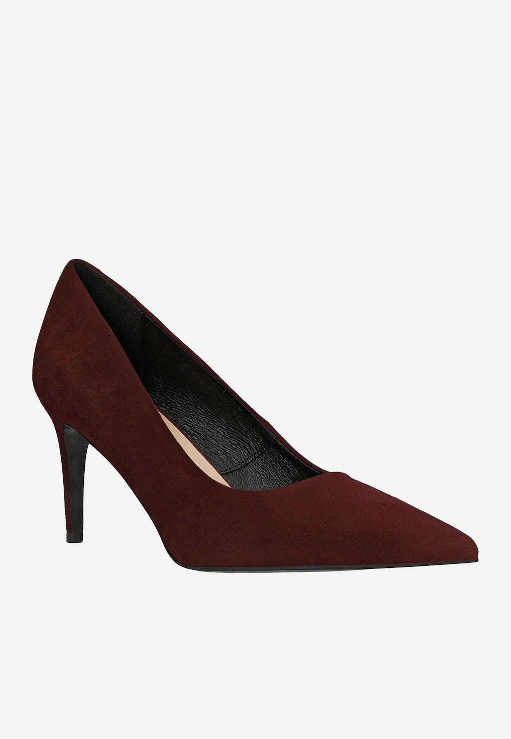 Bordowe szpilki damskie z weluru 35174-65 Widok 3