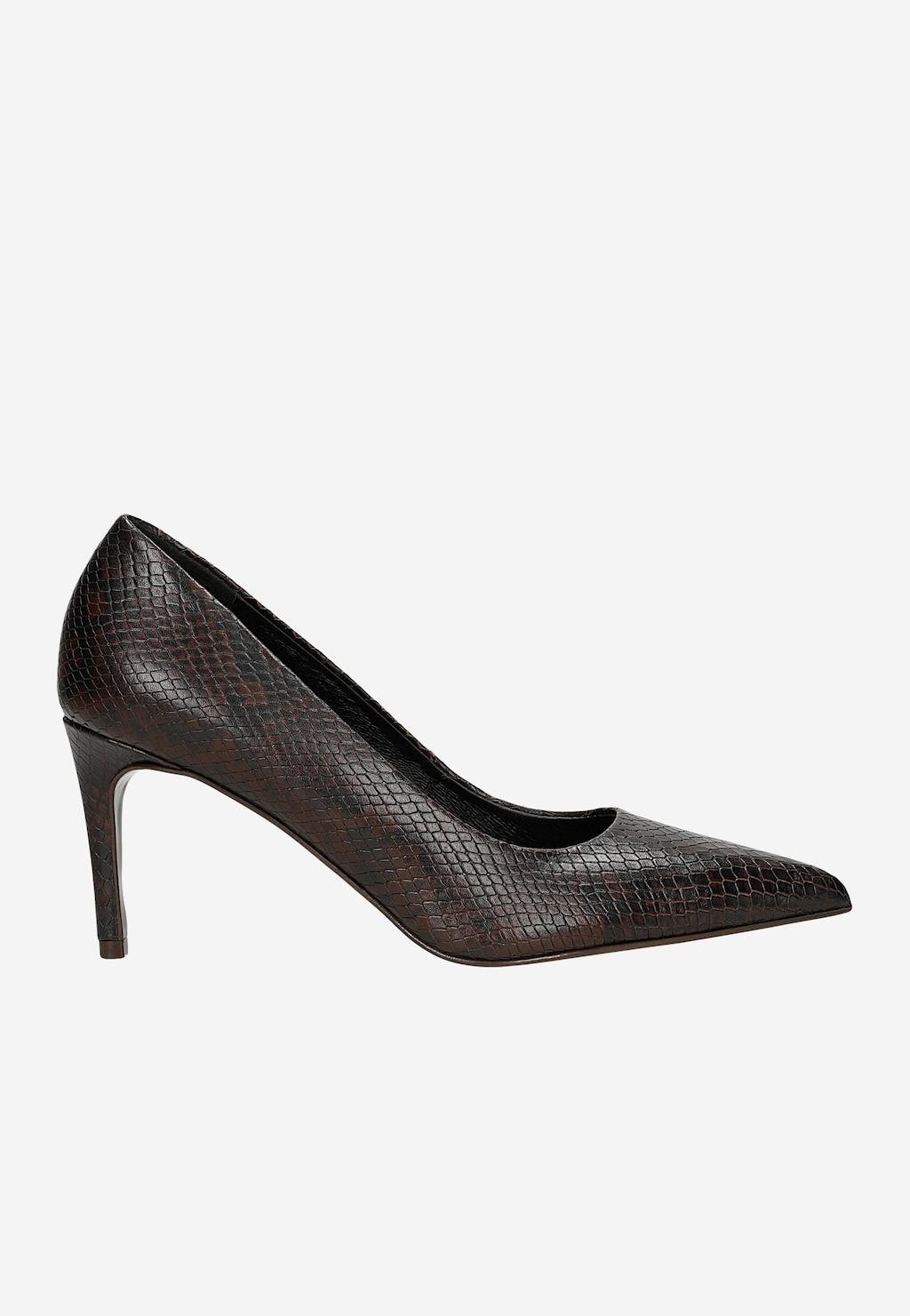 Brązowe szpilki w wężowy wzór 35174-50 Widok 2