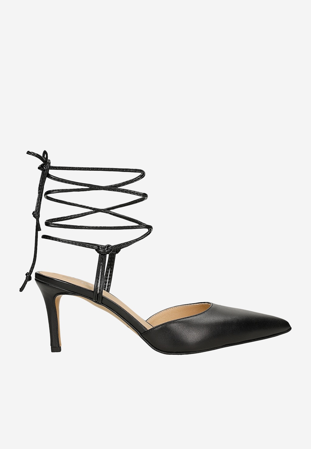 Černé šněrovací dámské lodičky se špičatou špičkou 35168-51 Widok 2