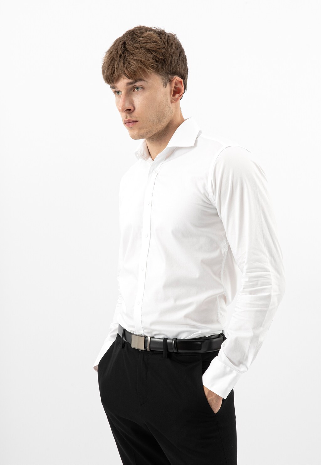 Čierny kožený pánsky opasok 7974-51 Widok 8