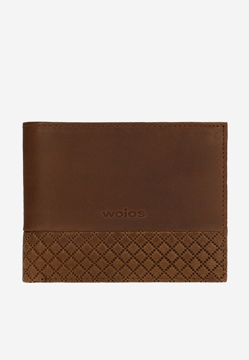 Brązowy skórzany portfel z pikowanym wzorem 91111-52 Widok 2
