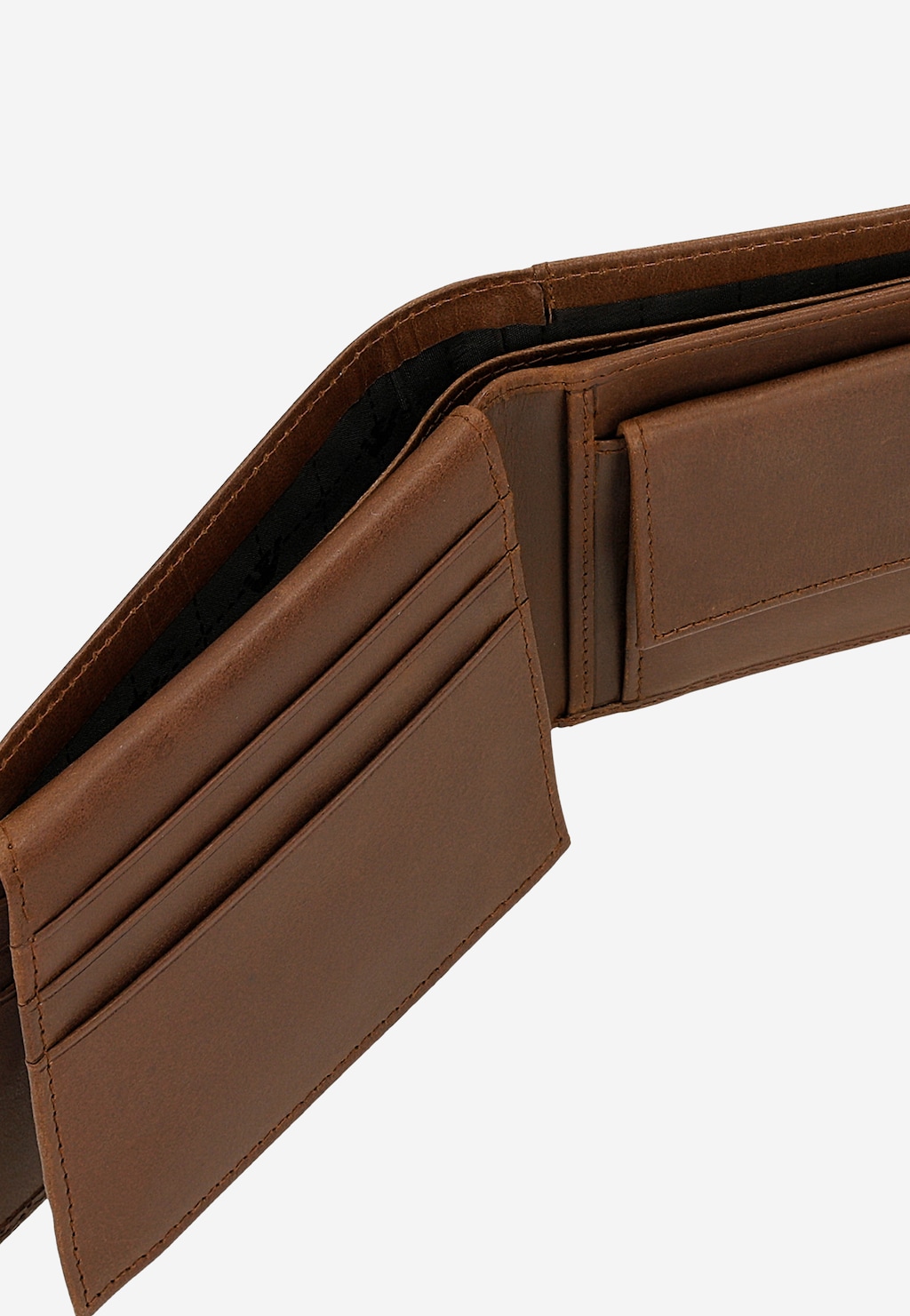Brązowy skórzany portfel z pikowanym wzorem 91111-52 Widok 7