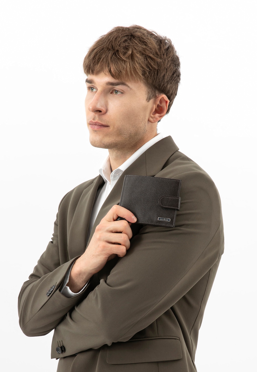 Ciemnobrązowy portfel męski ze skóry licowej 91114-52 Widok 1