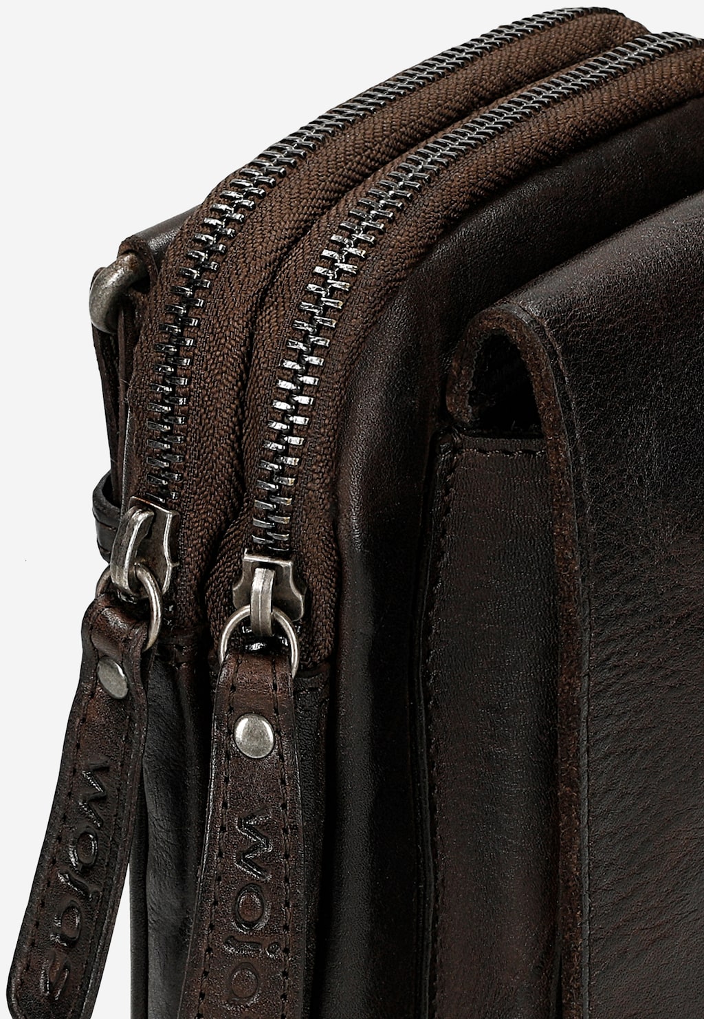 Malá tmavě hnědá kožená pánská taška 80353-52 Widok 7