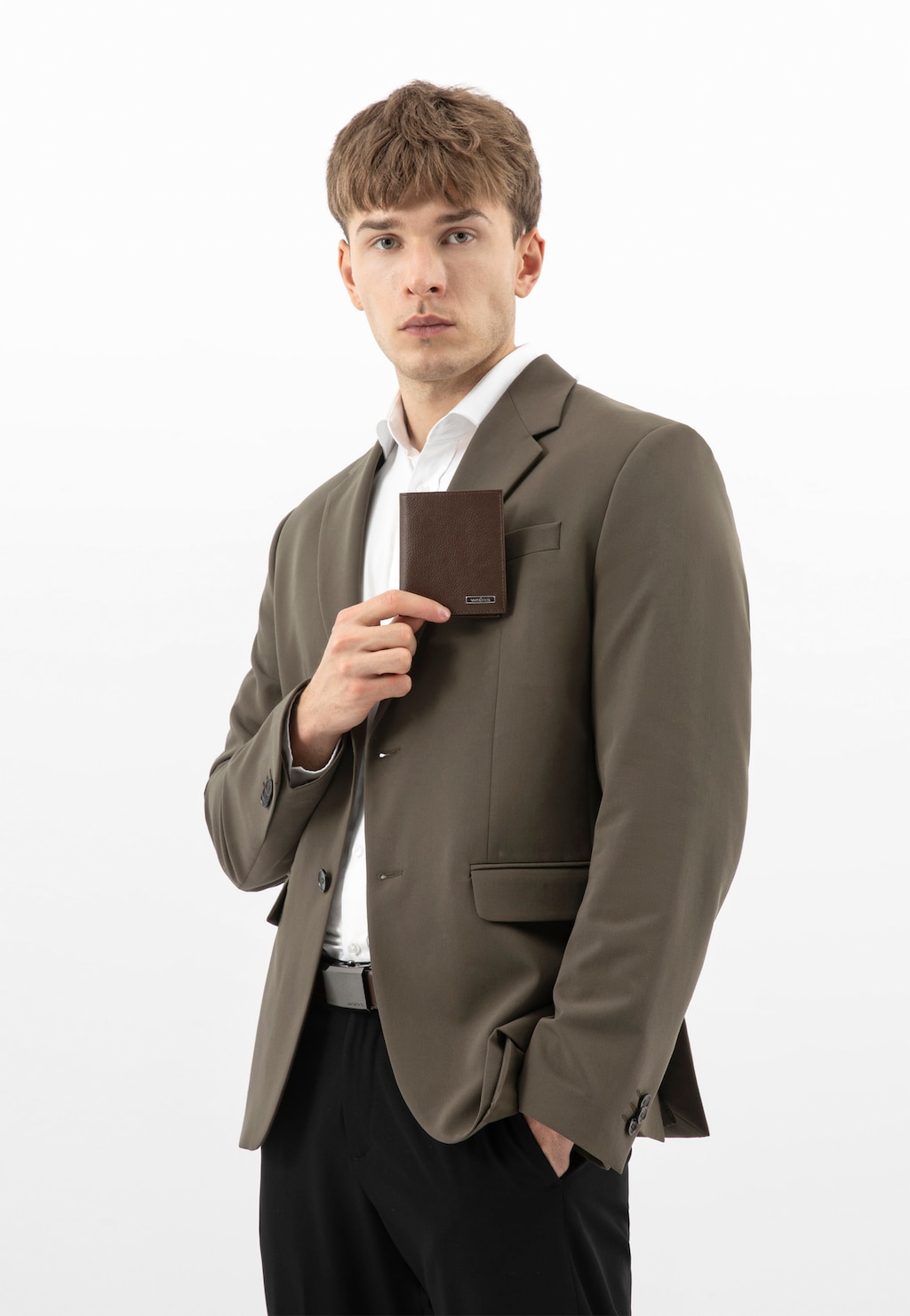 Elegancki brązowy portfel męski ze skóry licowej 91115-52 Widok 1