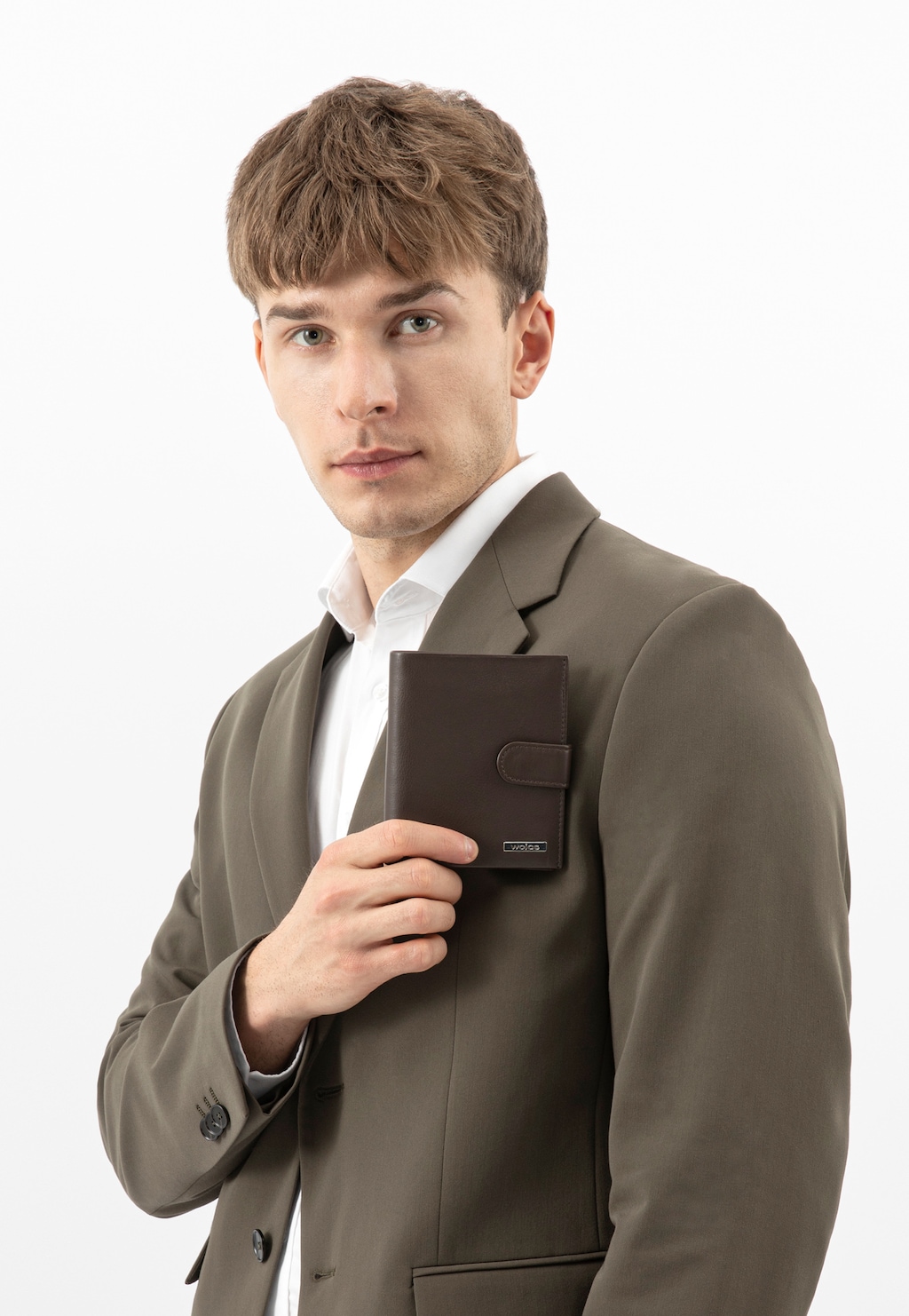 Duży skórzany portfel męski w kolorze czekoladowego brązu 91112-52 Widok 1