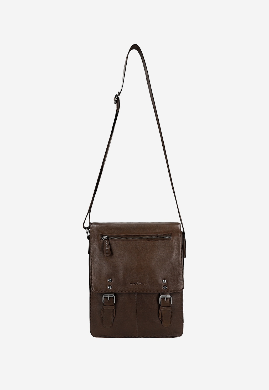 Hnedá kožená taška cez rameno 90027-52 Widok 5