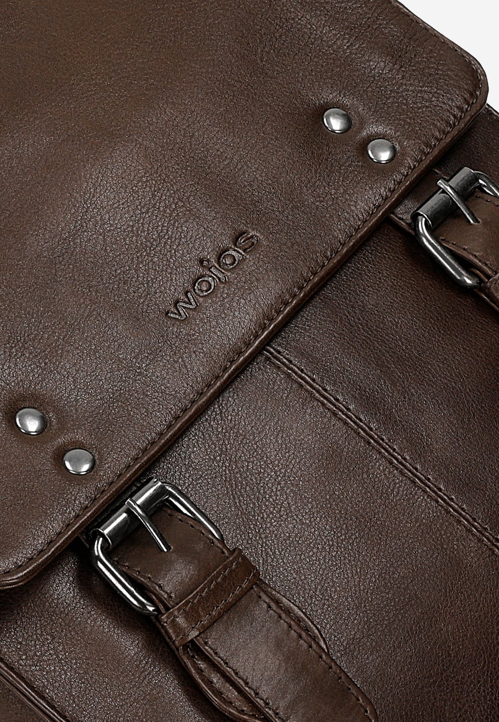 Hnedá kožená taška cez rameno 90027-52 Widok 8