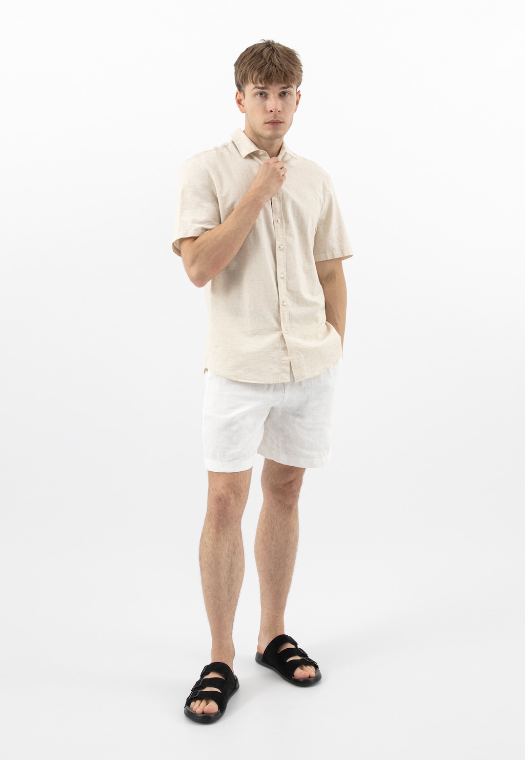 Čierne pánske šľapky s troma prackami 32033-21 Widok 1