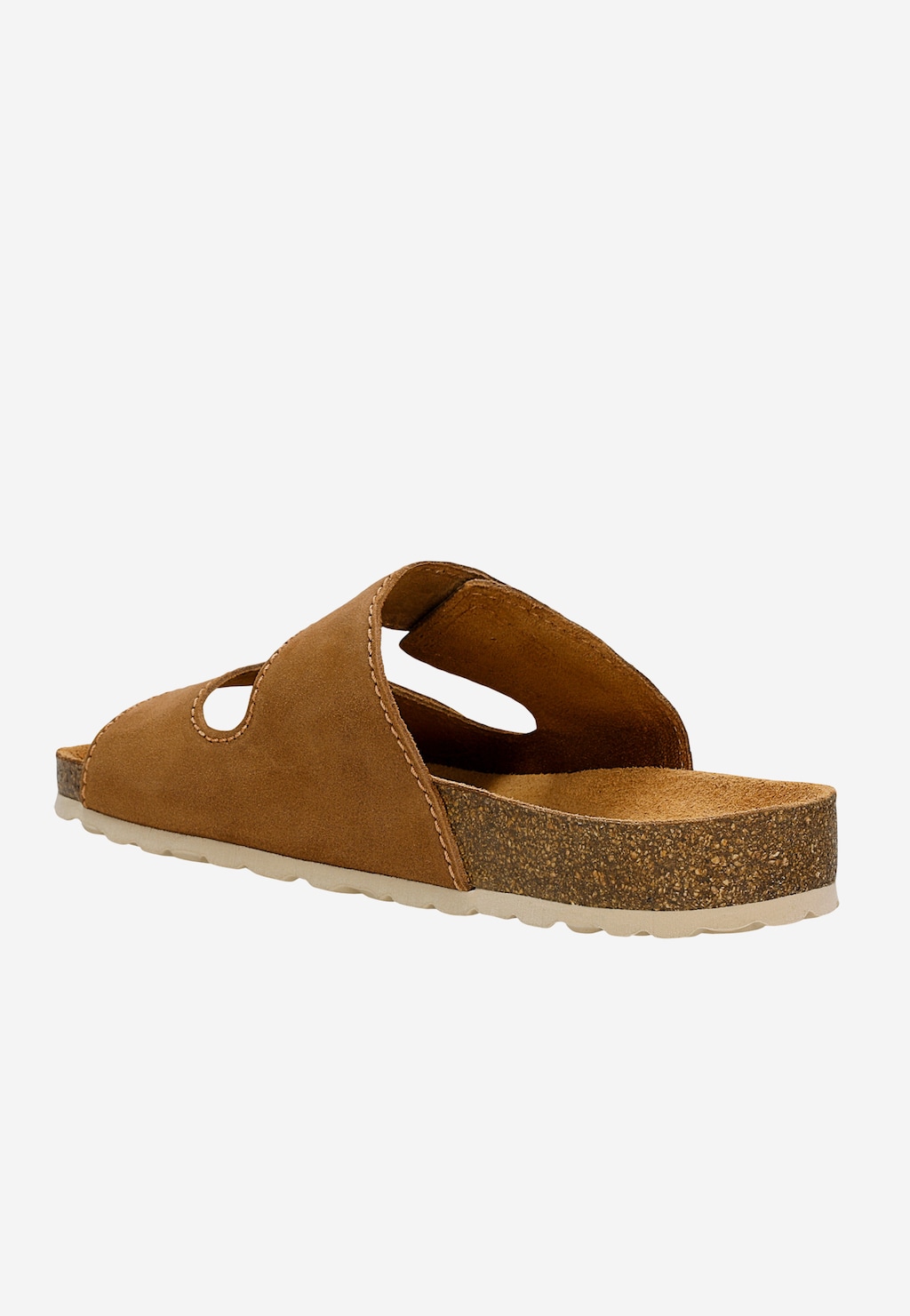 Jasnobrązowe klapki męskie na korku zapinane na rzepy 32024-63 Widok 4