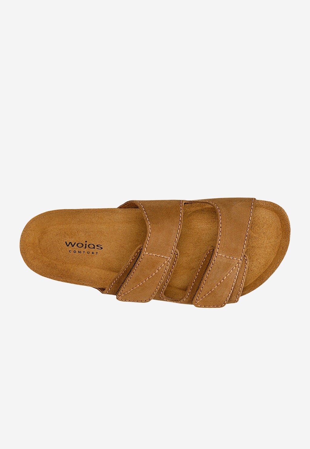 Jasnobrązowe klapki męskie na korku zapinane na rzepy 32024-63 Widok 5