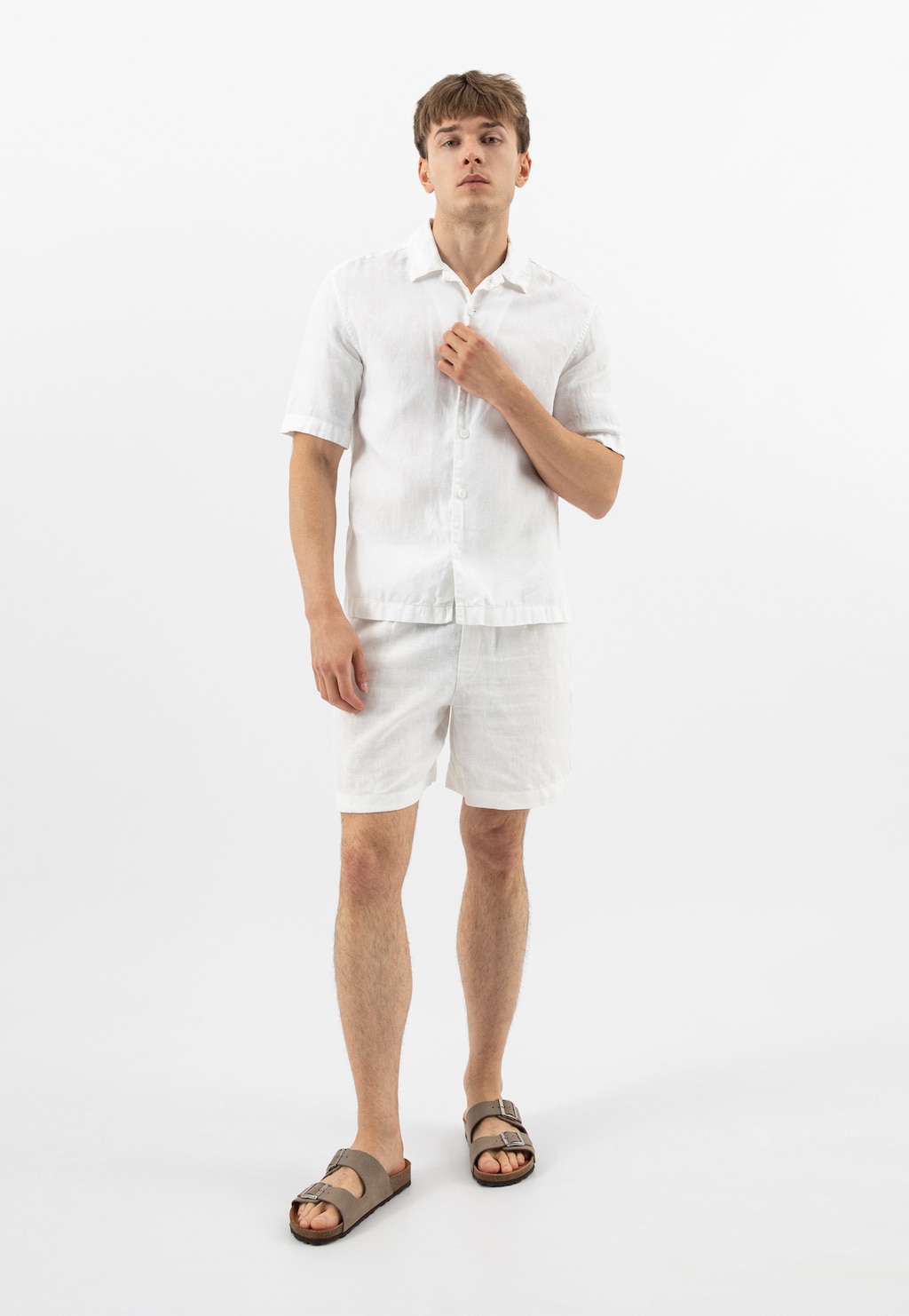 Béžové pánské pantofle na korkové podrážce 32020-64 Widok 8