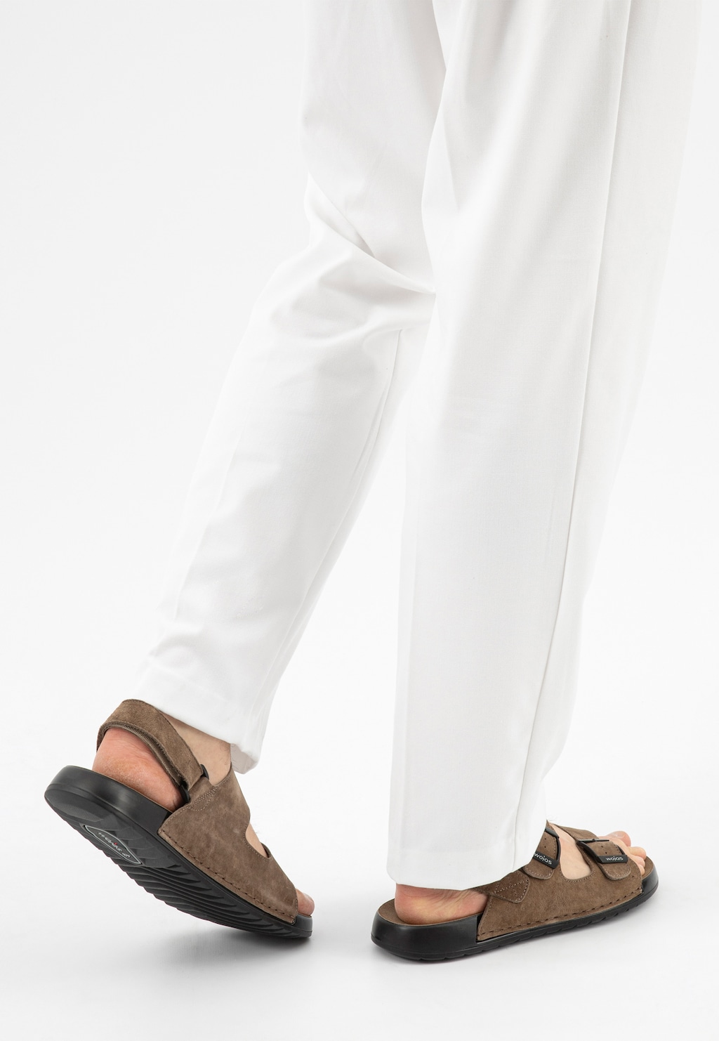 Beżowe sandały męskie z nubuku z linii Comfort 29020-24 Widok 7