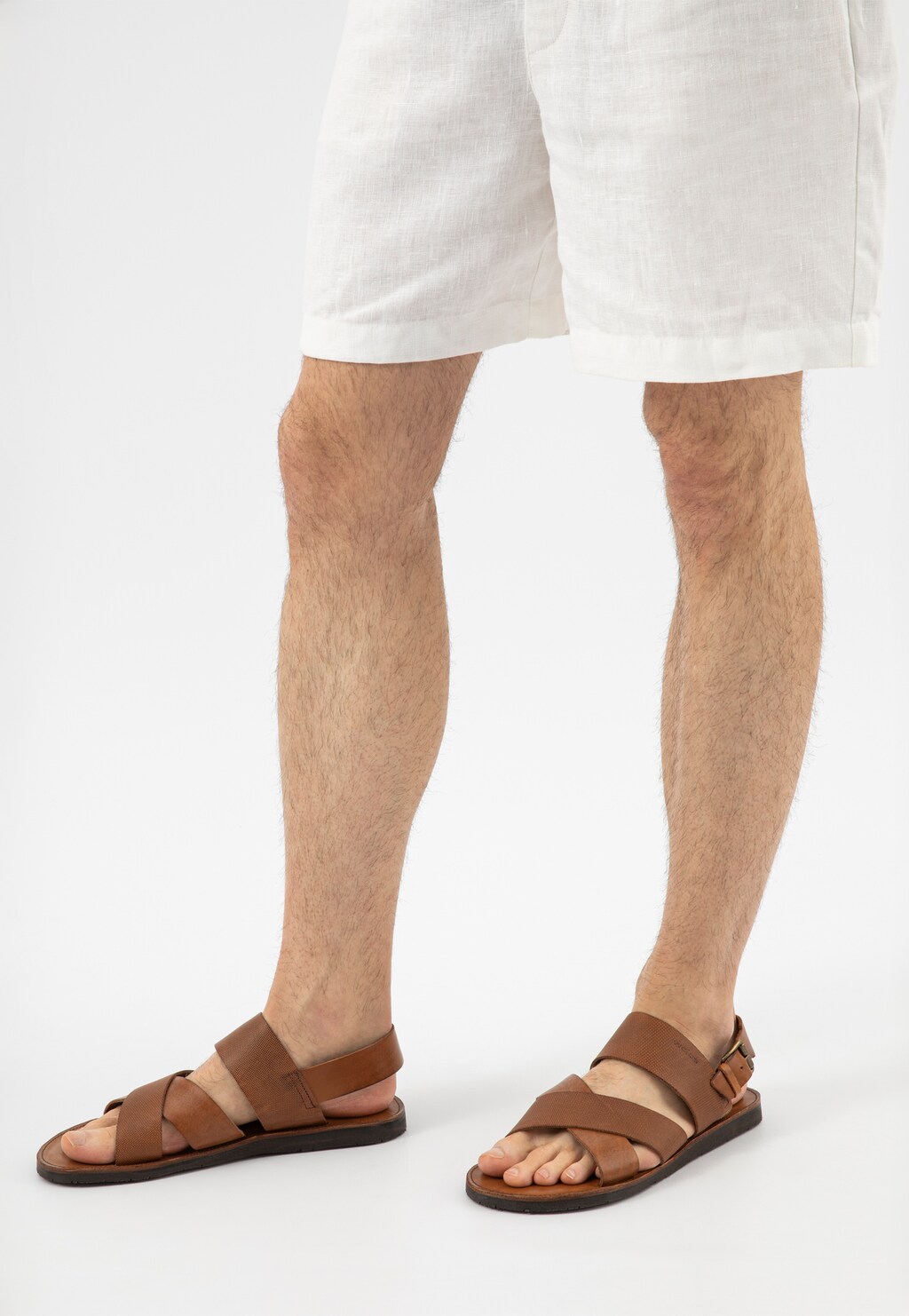 Brązowe skórzane sandały męskie 29007-54 Widok 8